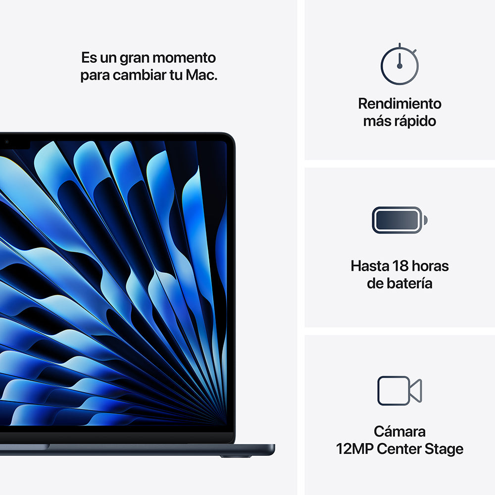Apple MacBook Air 15-inch with M4 Chip - 10-Core CPU & 10-Core GPU, 512GB SSD in Midnight Blue - Perfect for Work, Study & Creative Projects
