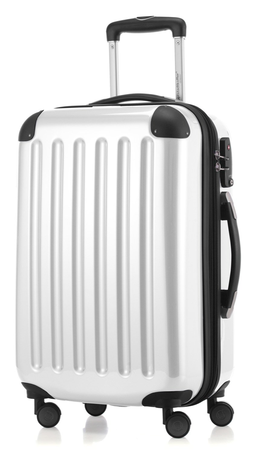 Premium White 55cm Cabin Luggage - Lightweight Carry-On Suitcase for Air Travel, Business Trips & Weekend Getaways
