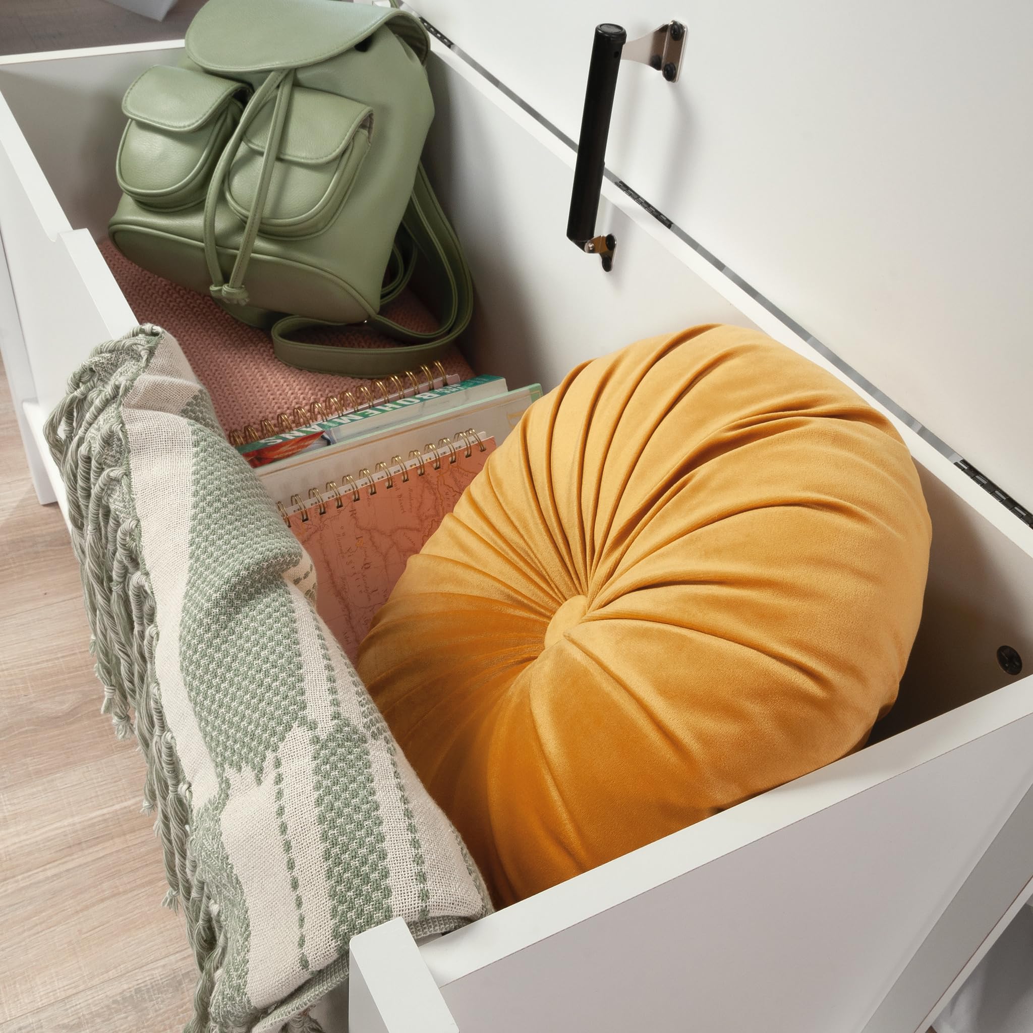Sauder Shoal Creek Soft White Storage Chest - Toy & Living Room Organizer with Lift Top - Perfect for Kids' Room, Nursery, and Home Decor Storage Solutions