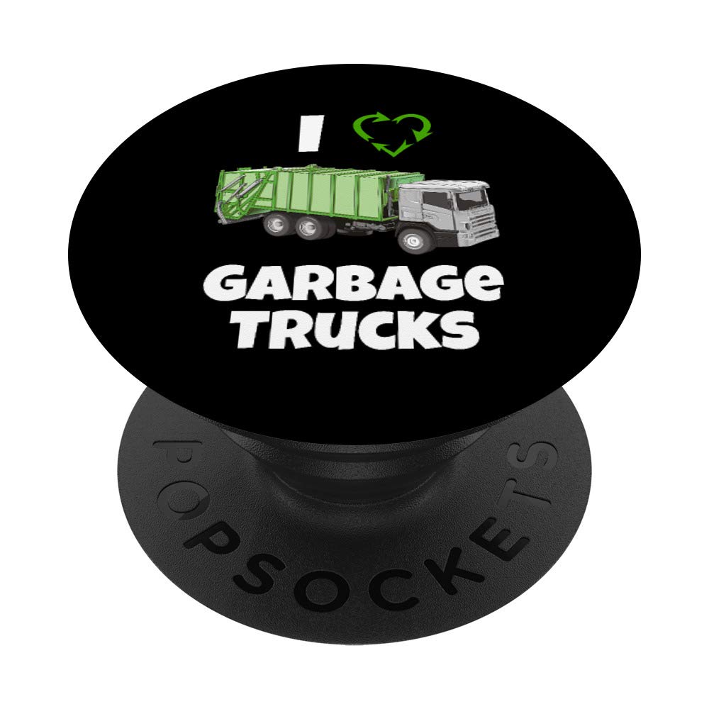 I Love Garbage Trucks Future Garbage Man PopSockets PopGrip - Swappable Phone Grip for iPhone, Samsung & Tablets - Perfect for Trash Truck Fans & Kids Play