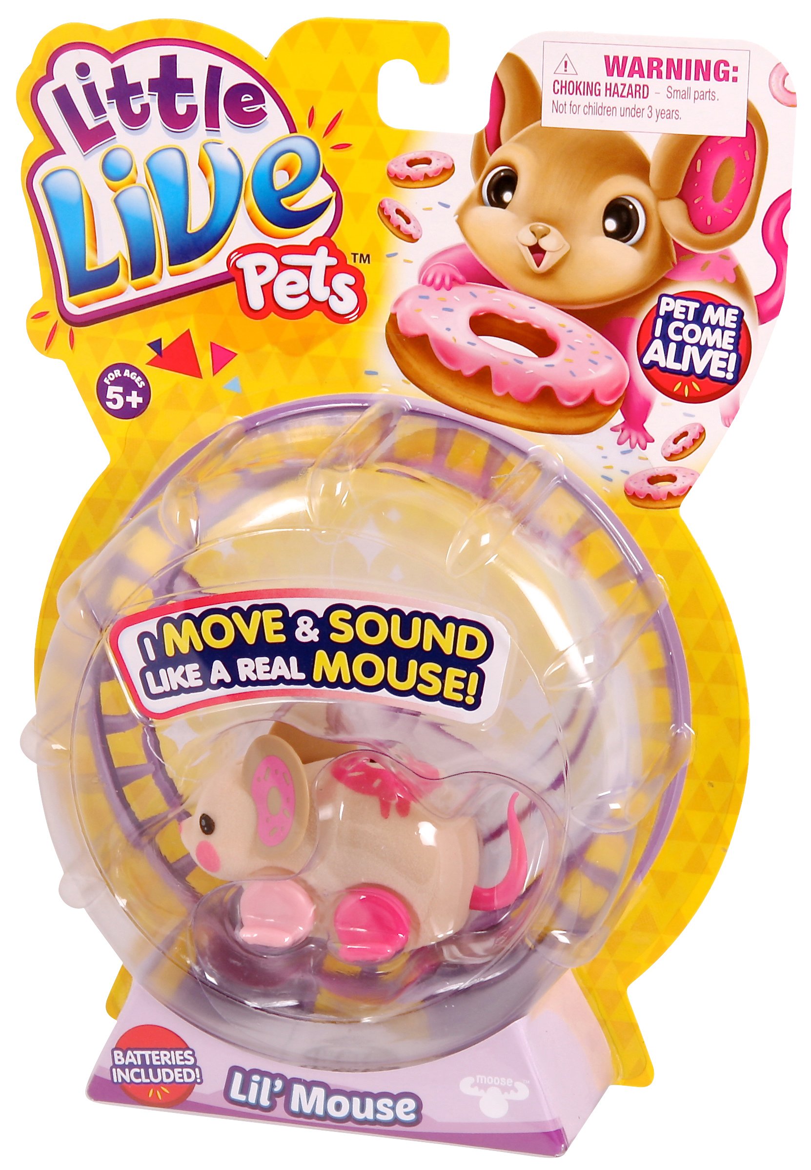 Little Live Pets Lil' Mouse - Bronut | Interactive Electronic Pet Toy for Kids | Perfect for Pretend Play, Birthday Gifts & Collectibles