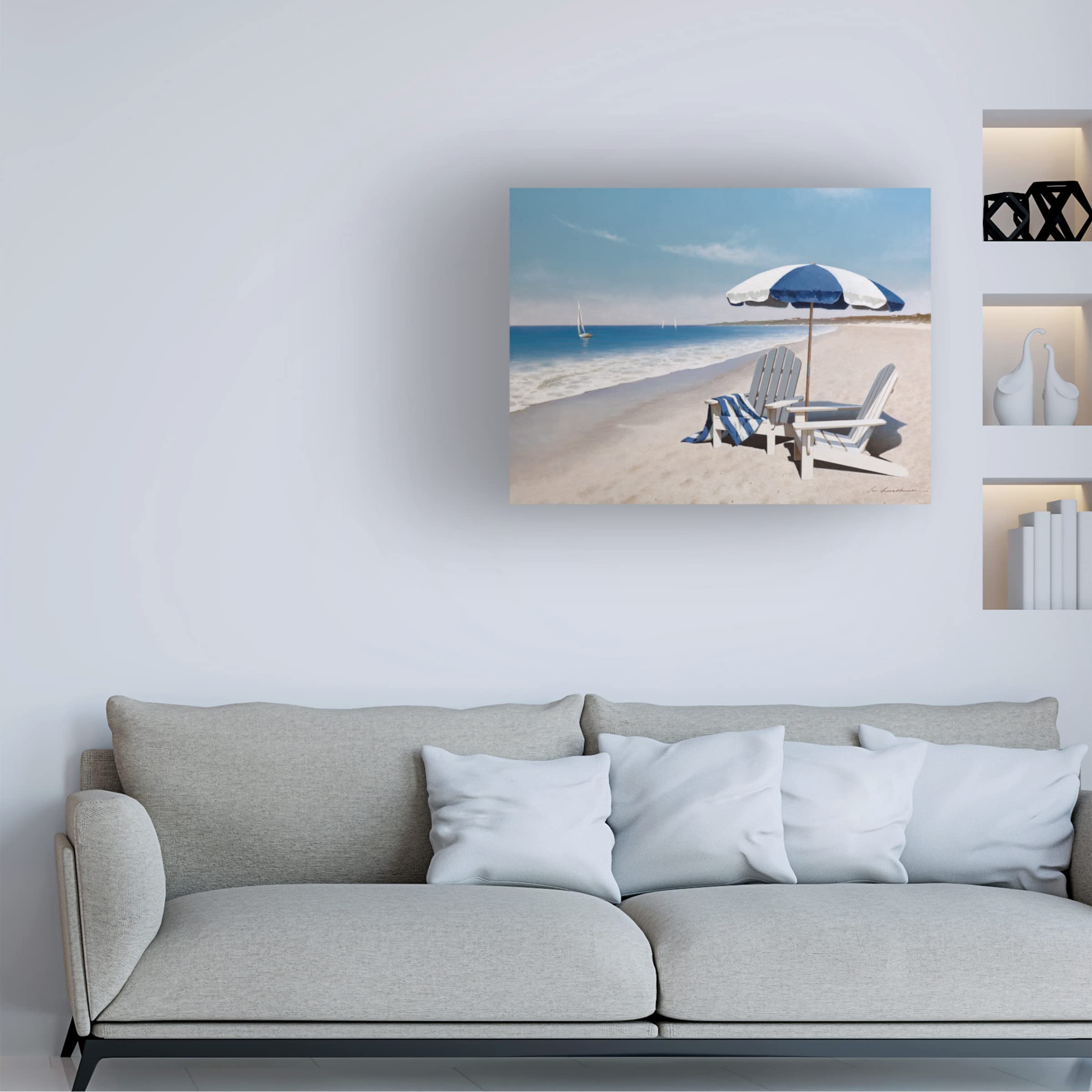 Trademark Fine Art 'Beach Bum' Canvas Wall Art by Zhen Huan Lu - Coastal Decor for Living Room, Bedroom & Beach House