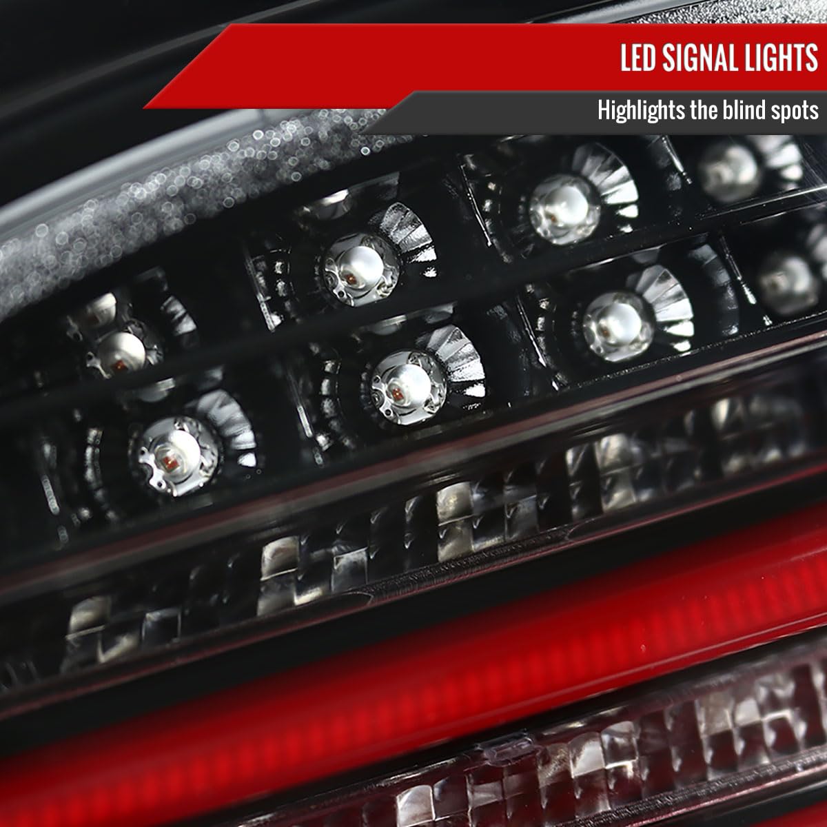 08-10 Pearl Black Neon LED Tail Brake Light Bar Pair - High Visibility & Durable for Night Driving & Car Customization