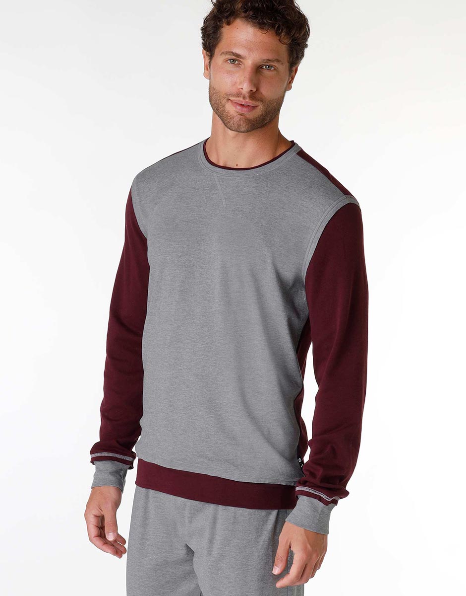 Men's Gray Long Pajama Set - Soft & Comfortable Sleepwear for Relaxing at Home or Lounging