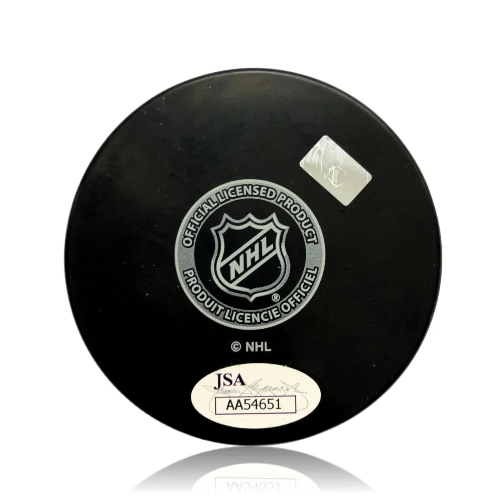 Deryk Engelland Autographed Vegas Golden Knights Puck with 'Strong' Inscription - JSA Certified COA & Display Case | Perfect for Hockey Memorabilia Collectors & VGK Fans