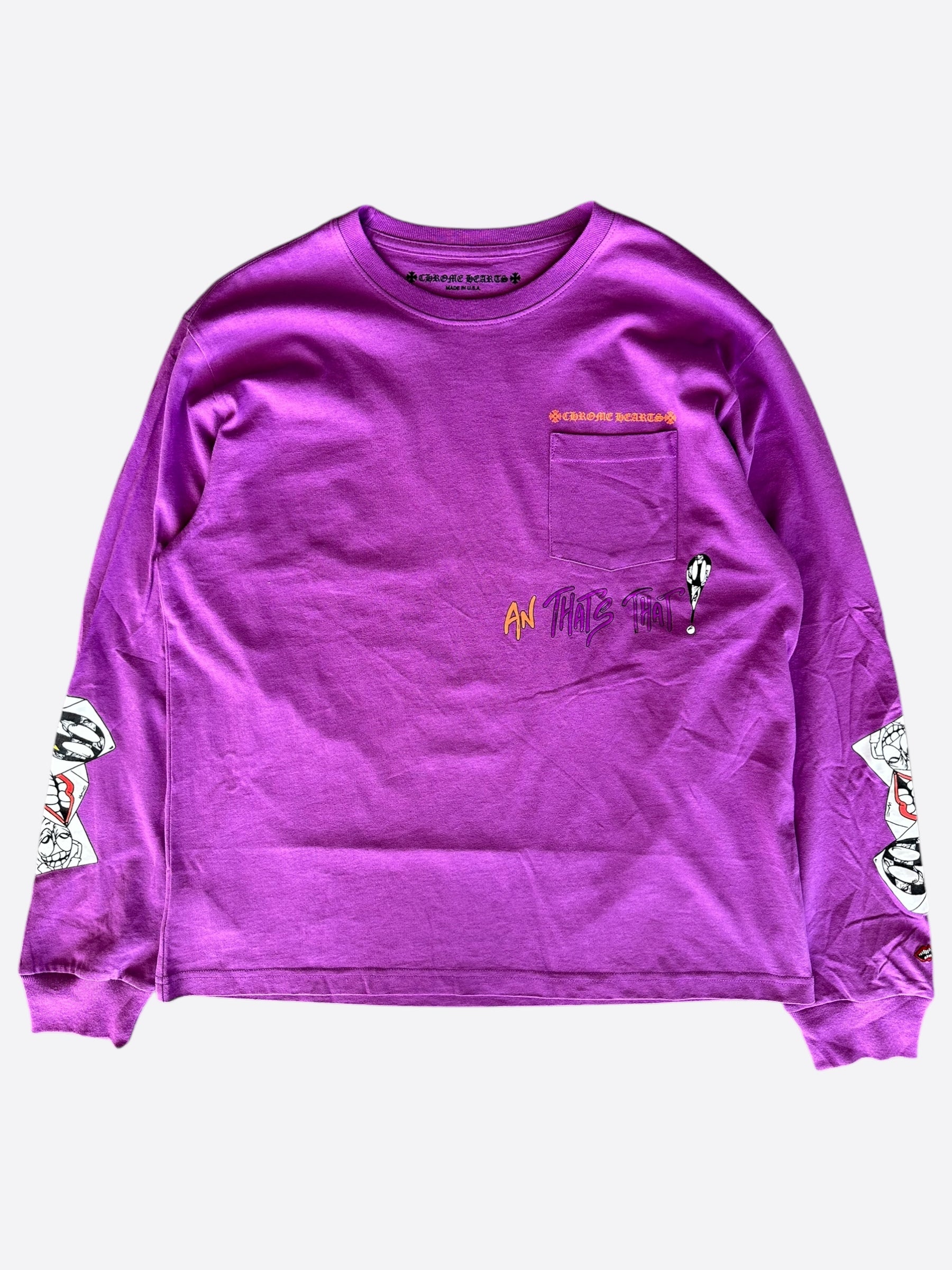 Chrome Hearts Matty Boy Purple More Not Less Long Sleeve T-Shirt for Men | Gothic Streetwear Fashion | Perfect for Concerts, Parties & Casual Outfits