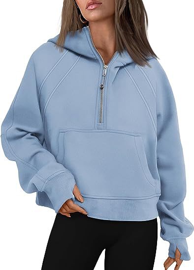 Women's Loose Fit Zip Up Hoodie with Pockets - Long Sleeve Pullover Sweatshirt for Fall & Winter | Casual Sportswear, Lounge Wear & Outdoor Activities