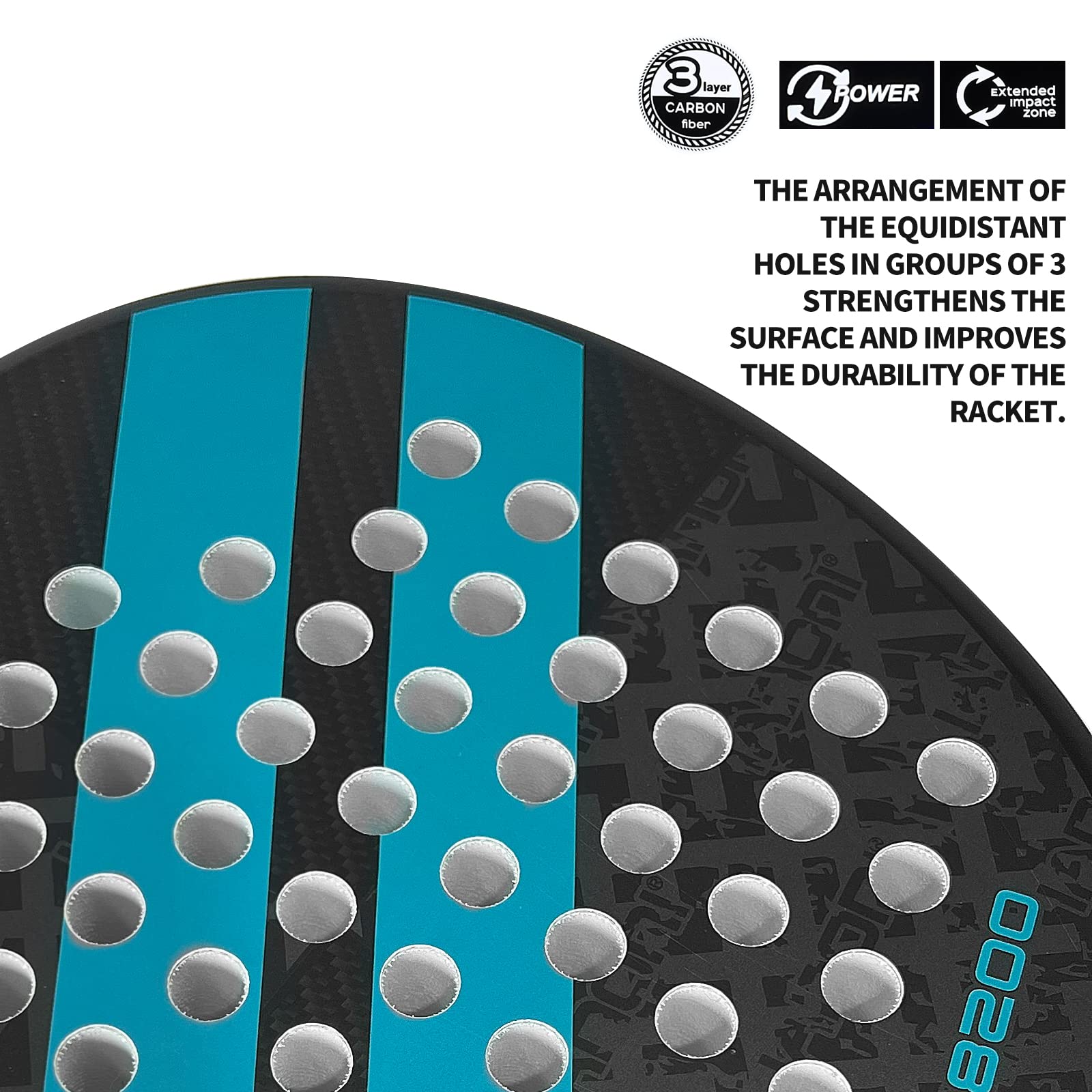 Premium Carbon Fiber Padel Racket with EVA Memory Flex Foam Core - Lightweight Tennis Paddle for Professional & Recreational Play - Ideal for Court Sports & Outdoor Games