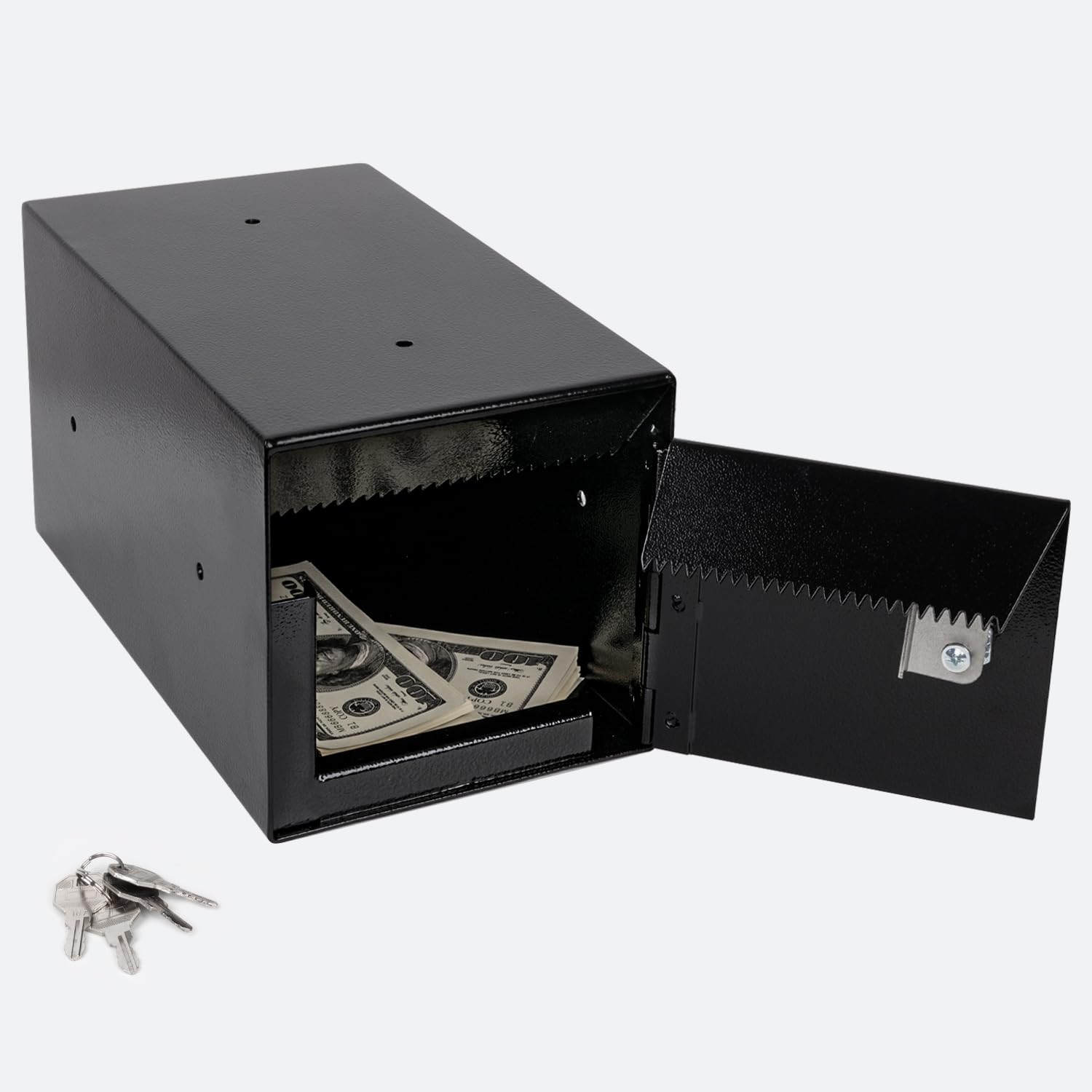 Steel Cash Drop Box with Lock - Secure Money Safe Box with Tamper-Proof Slot for Hotels, Apartments & Businesses - Ideal for Front Desk, Rental Offices & Cash Handling