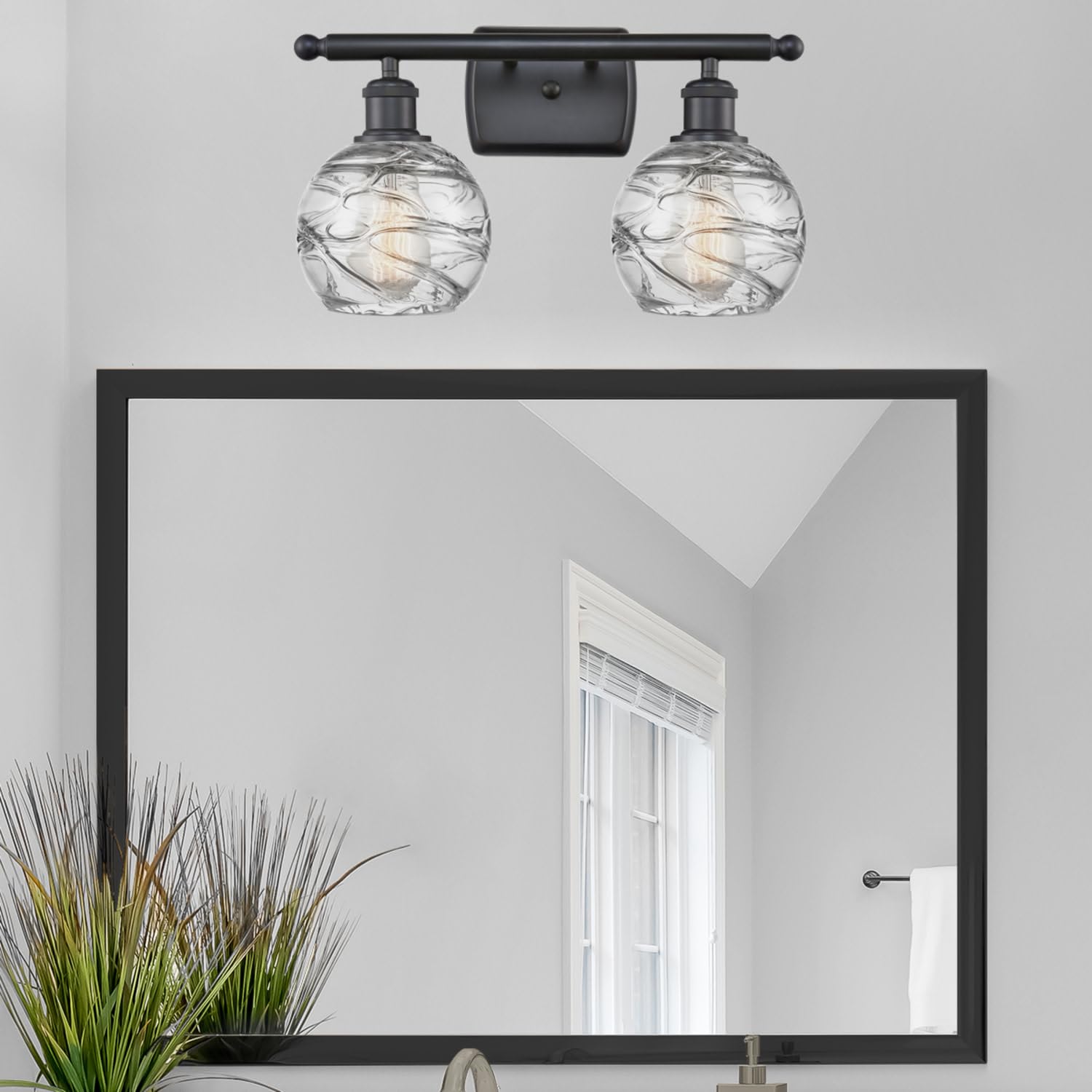 Innovations Lighting 516-2W-PC-G1213-6 Small Deco Swirl 2-Light Bathroom Vanity Light Fixture - Ballston Collection - Perfect for Modern Bathrooms and Powder Rooms