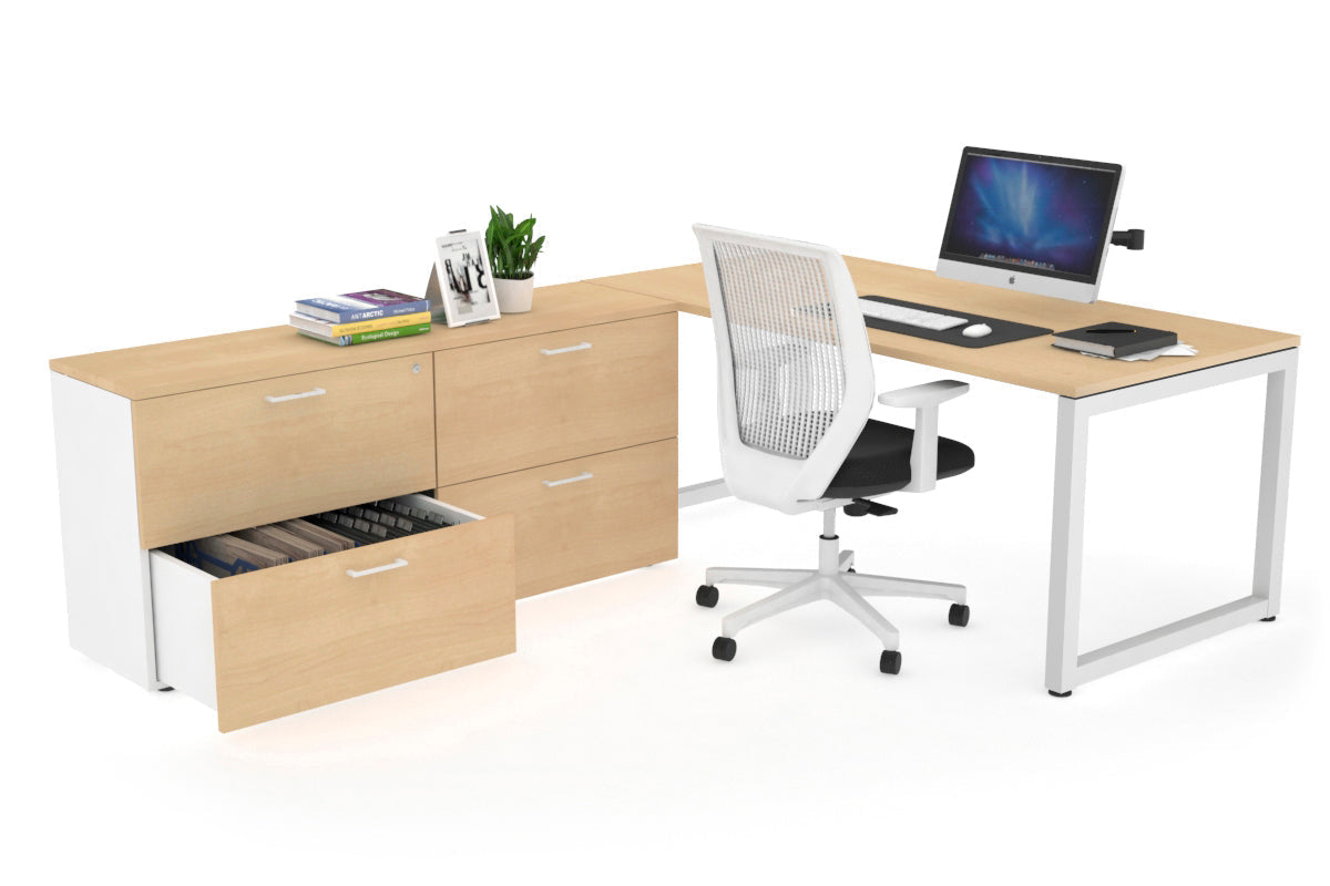 Quadro Loop Executive White Frame Desk [1600L x 700W] - Modern Office Furniture for Executive Workspaces & Home Offices