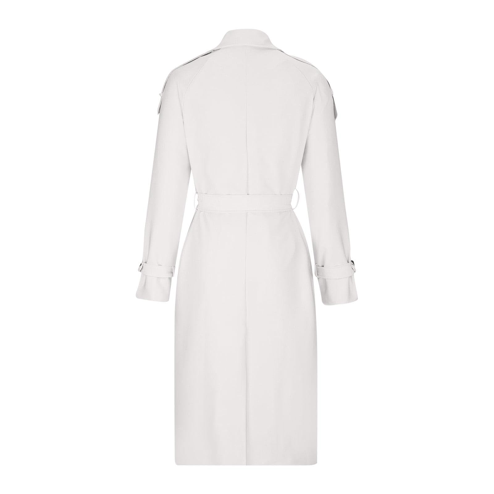 Women's Double Breasted Long Trench Coat - Classic Lapel Windproof Overcoat with Belt for Spring & Fall | Perfect for Office, Travel & Casual Outfits