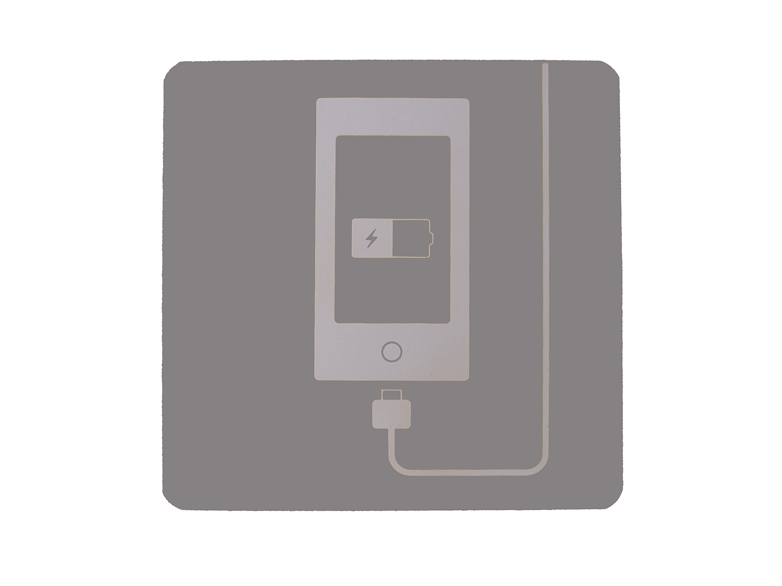 FixtureDisplays® Grey Cell Phone Charger Sign - Restaurant & Cafe Charging Station Sign - Durable Rest Area Phone Charging Indicator - Perfect for Dining Areas, Waiting Rooms & Public Spaces