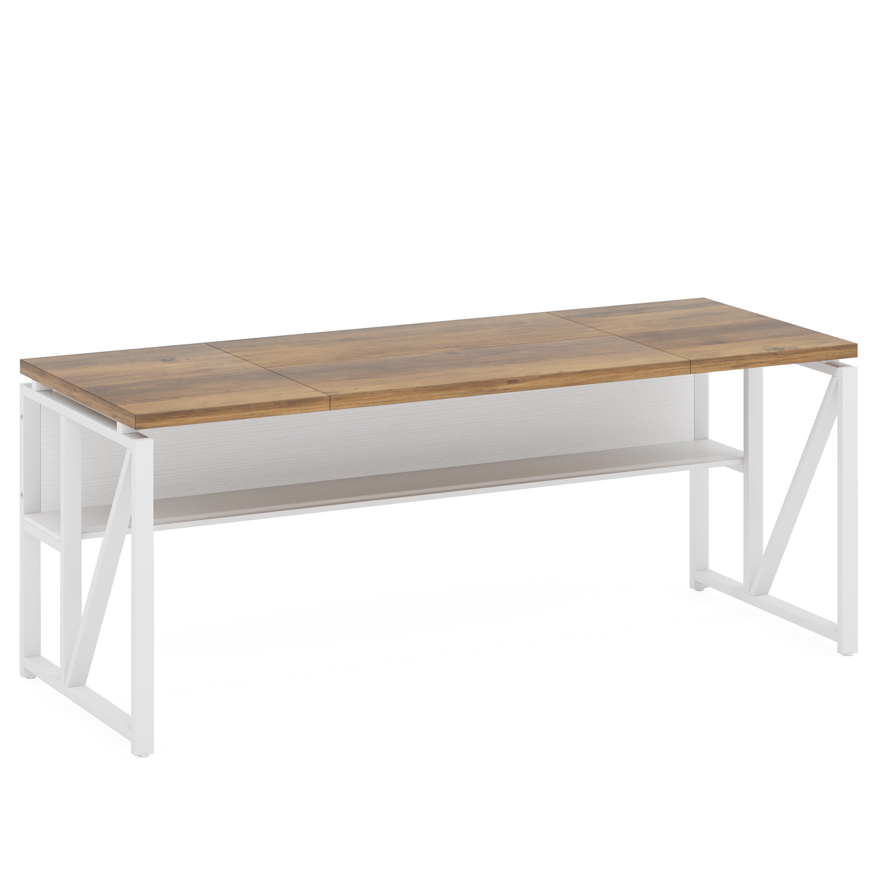 55/63 Inch Computer Desk with Storage Shelf - Sturdy Writing Table for Home Office, Gaming & Study - Perfect for Small Spaces & Workspaces