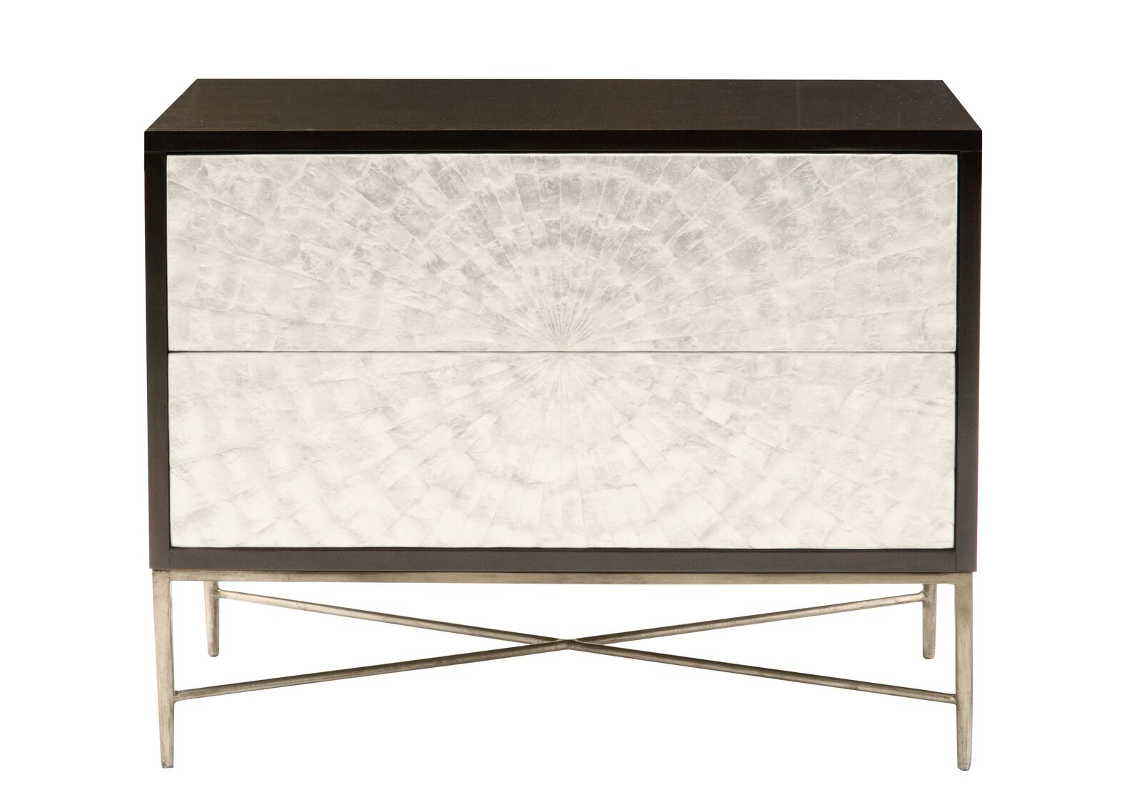 Adagio Capiz Shell Nightstand - Elegant Bedside Table with Handcrafted Shell Inlay | Perfect for Coastal, Boho & Modern Bedroom Decor | Bernhardt Interiors 353230