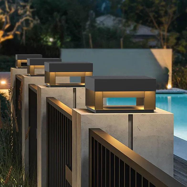 Waterproof Solar Square Outdoor Pillar Lights - Durable Garden Pathway Lighting for Patio, Yard & Driveway