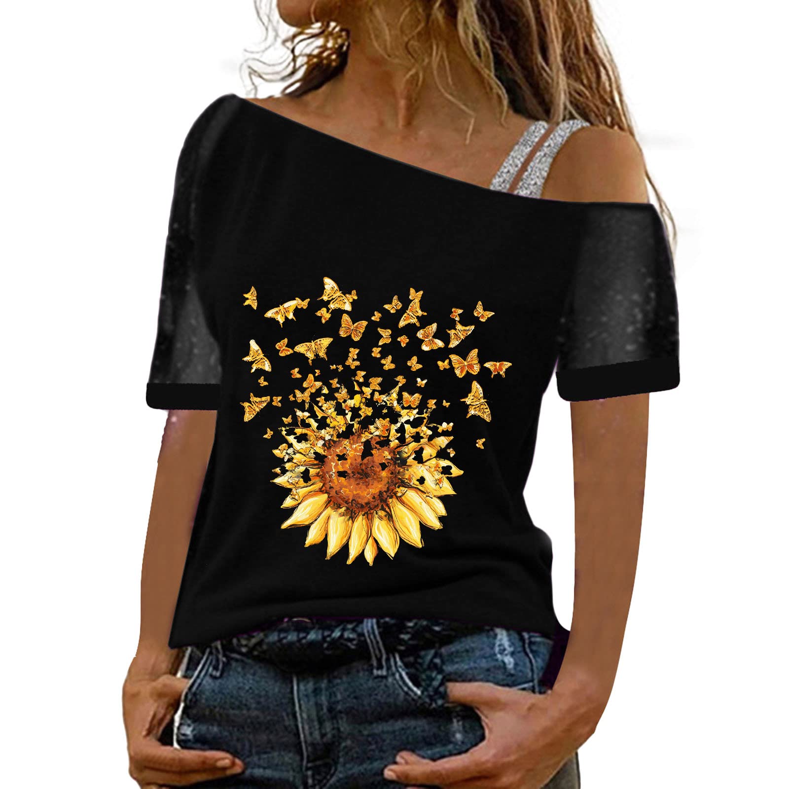 Women's Floral Print Blouses - Casual Crewneck T-Shirt & Workout Tank Top for Summer & Fall | Office Wear, Gym, Weekend Outfits & Daily Comfort