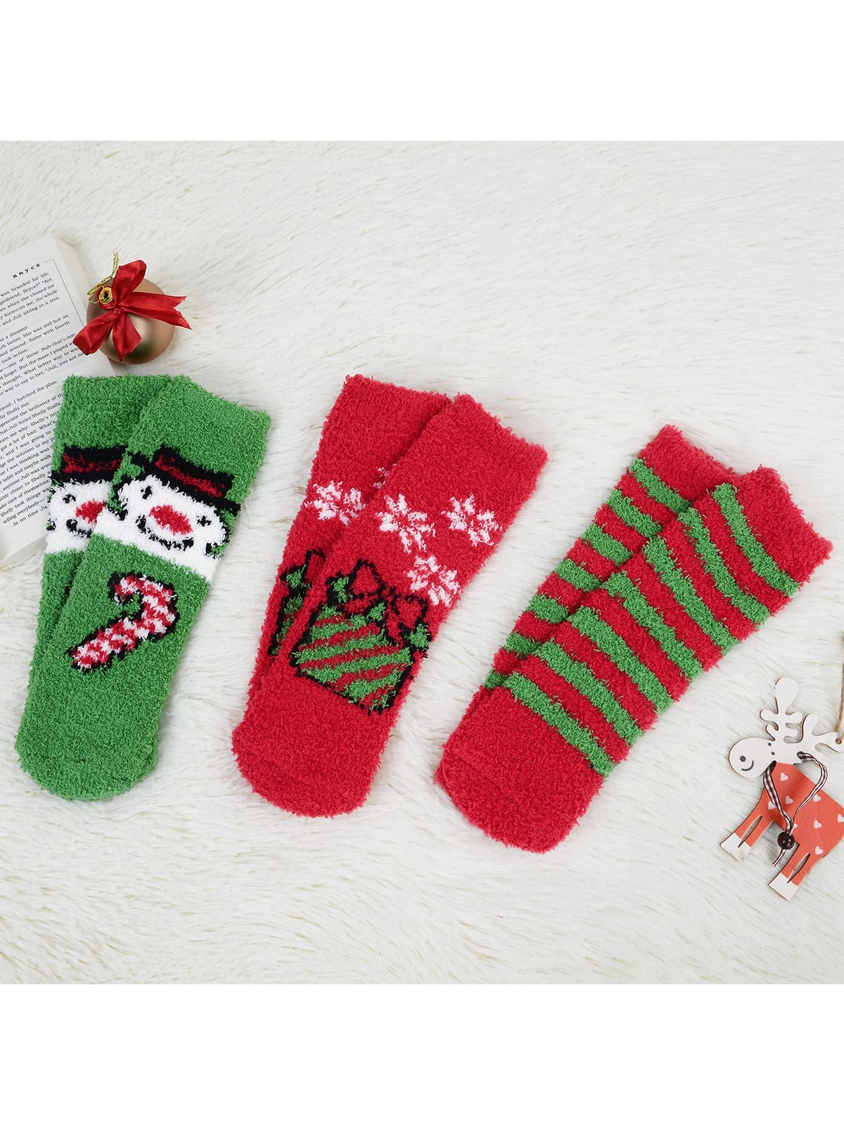 Century Star Non-Slip Fuzzy Socks with Grips for Men - Warm Cozy Fluffy Athletic Socks for Winter, Home & Gym - Perfect Christmas Gift for Him