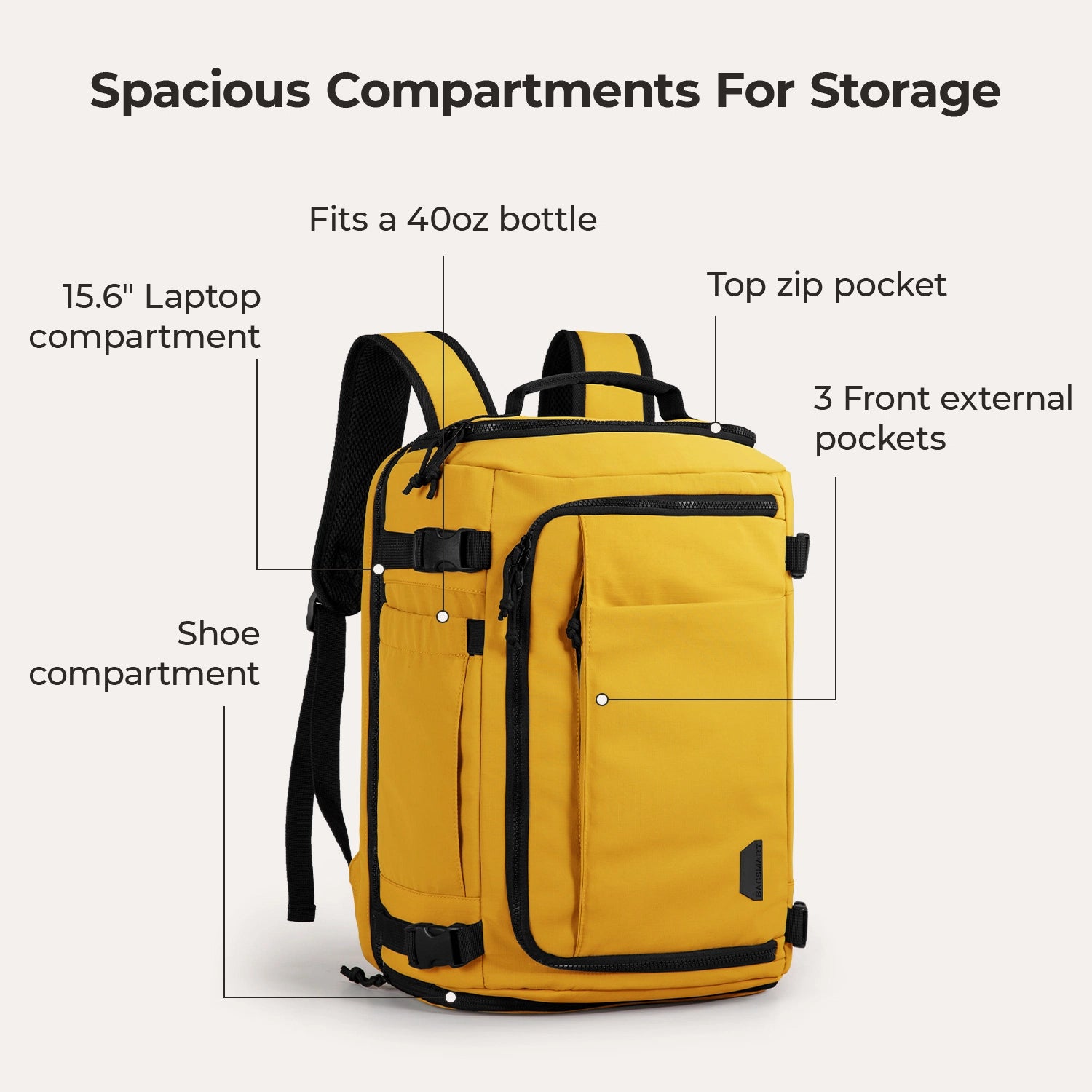 Blast Travel Backpack - Lightweight Waterproof Carry-On Backpack for Men & Women - Perfect for Airplane, Hiking, Camping & Daily Commute