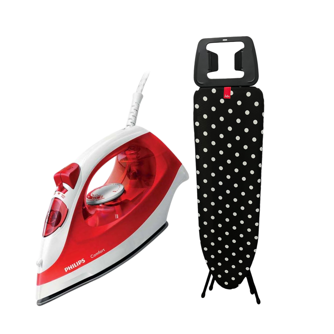 Premium JATA Ironing Board & Philips Steam Iron Bundle Set - Perfect for Home, Laundry Room, and Professional Garment Care