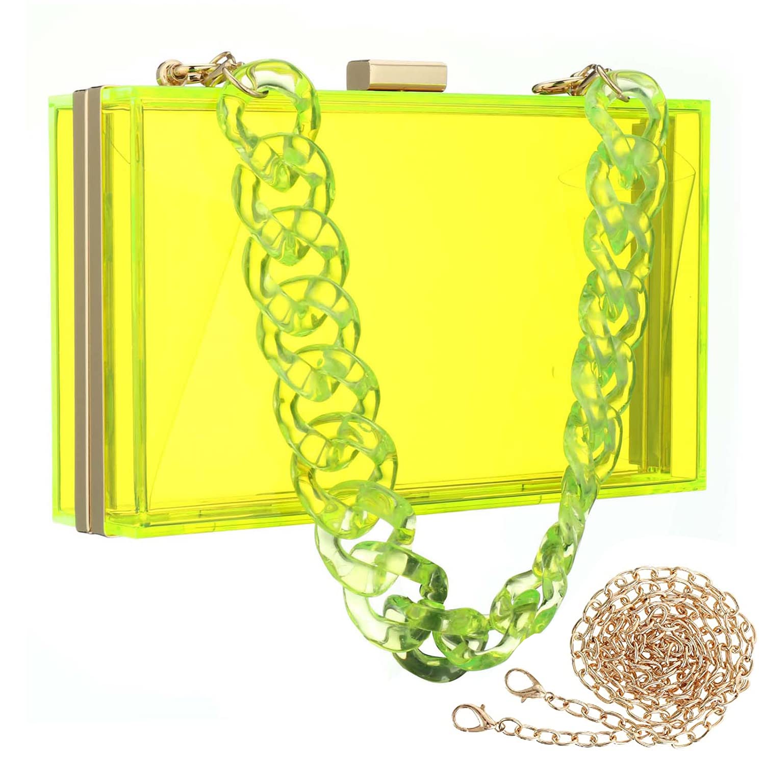 Acrylic Clear Clutch Bag for Women - Transparent Crossbody Purse & Evening Bag - Perfect for Concerts, Festivals, and Night Out Events