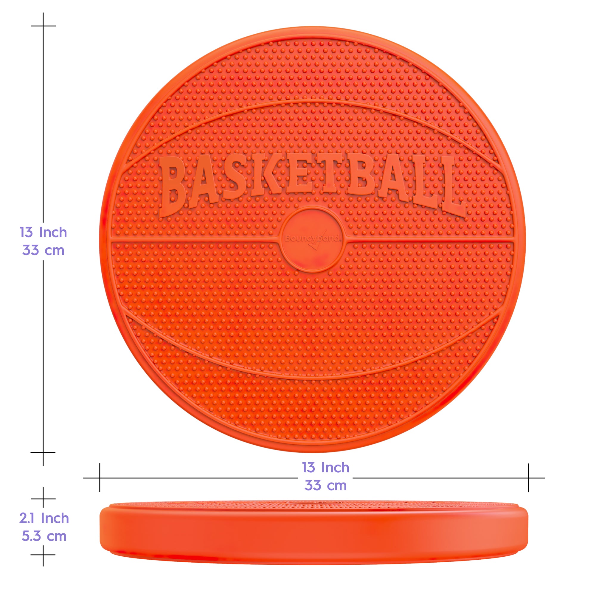 Bouncyband Wiggle Seat Sensory Cushion - Orange Basketball Design for Kids with ADHD, Autism - Improve Focus & Posture in Classroom, Home, or Office