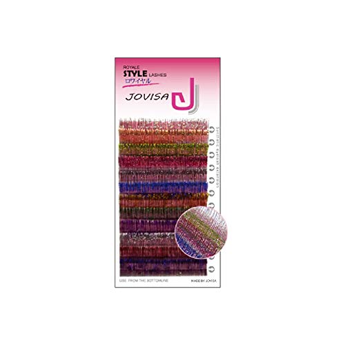 JOVISA Glitter Party Eyelash Extensions - 0.15mm B Curl, 9/11/13mm Length, 12 Rows/Tray, Multiple Color Options for Dramatic Look | Perfect for Night Out, Party, Wedding, and Special Occasions