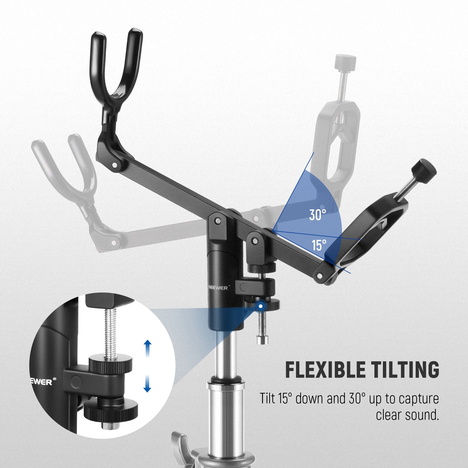 NEEWER CM NA 2 Professional Microphone Boom Pole Stand Holder - Perfect for Podcasting, Voice Recording & Studio Broadcasting