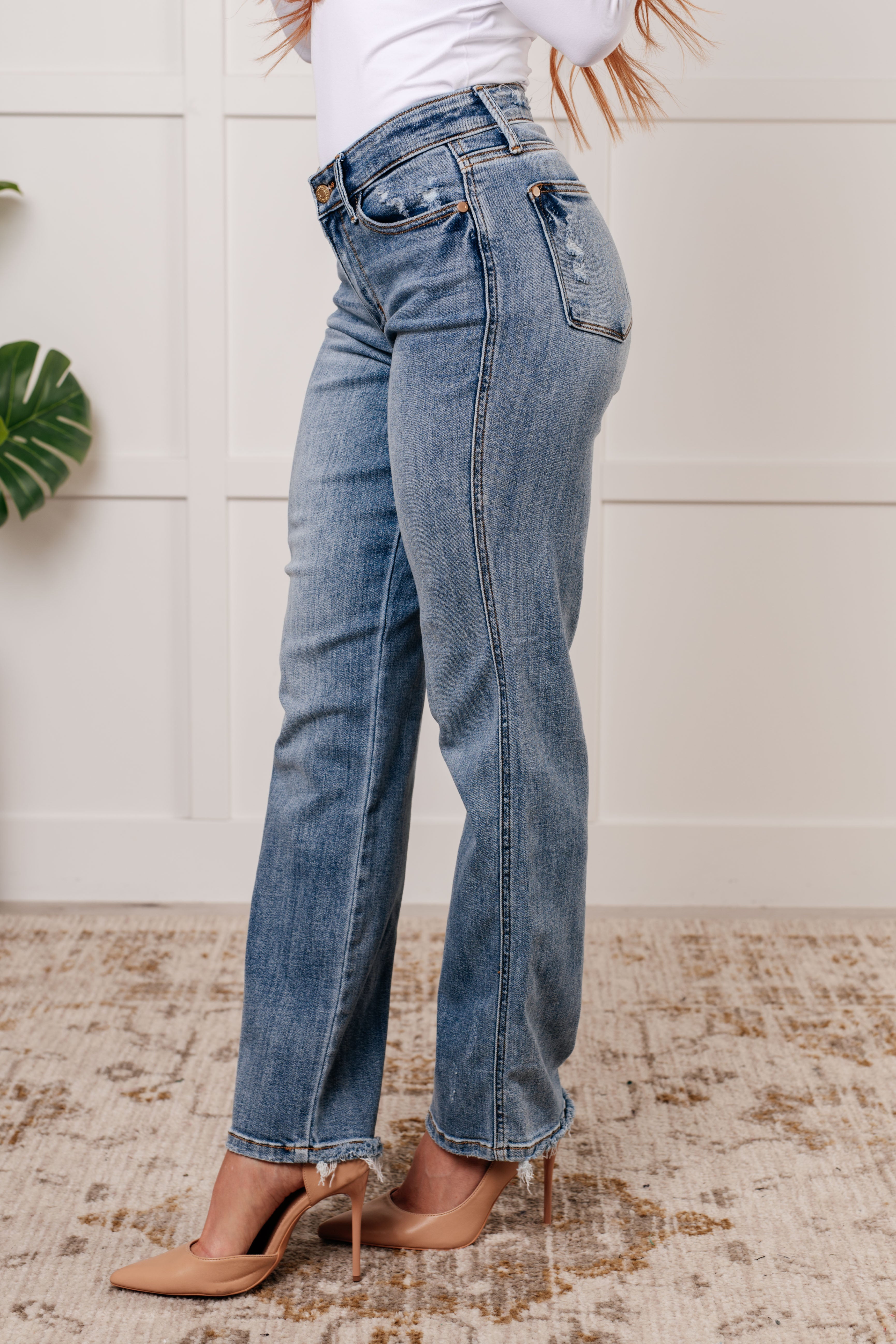 Quinn Mid Rise Dad Jeans with Cell Phone Pockets - Comfortable Stretch Denim for Men | Perfect for Casual Wear, Outdoor Activities & Everyday Use
