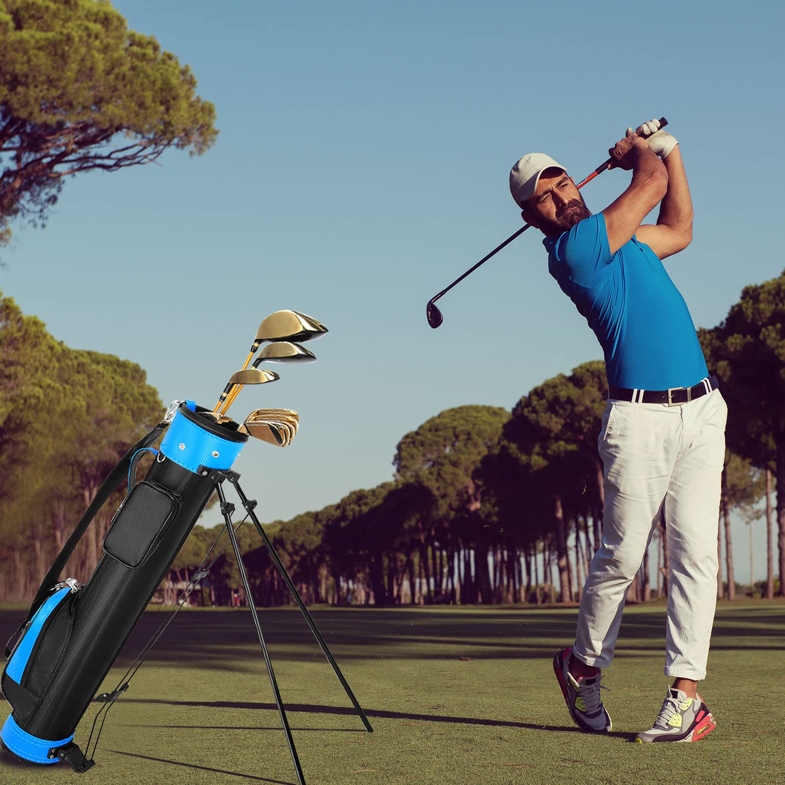 Premium Golf Stand Bag for Men & Women - Lightweight, Durable & Waterproof - Easy to Carry Sunday Golf Bag for Course & Travel - Perfect for Weekend Golfers & Frequent Travelers