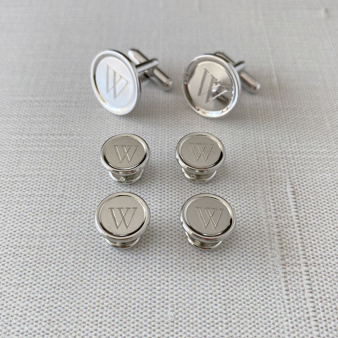 Elegant Silver Plated Round Rim Cufflinks for Men - Perfect for Weddings, Business & Formal Events