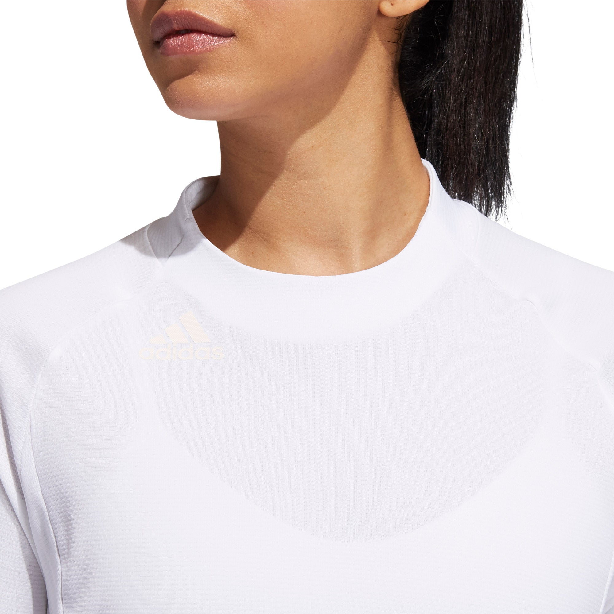 Adidas Women's No Show Mock Long Sleeve Golf Shirt - Moisture Wicking Performance Top for Golf, Tennis & Casual Wear