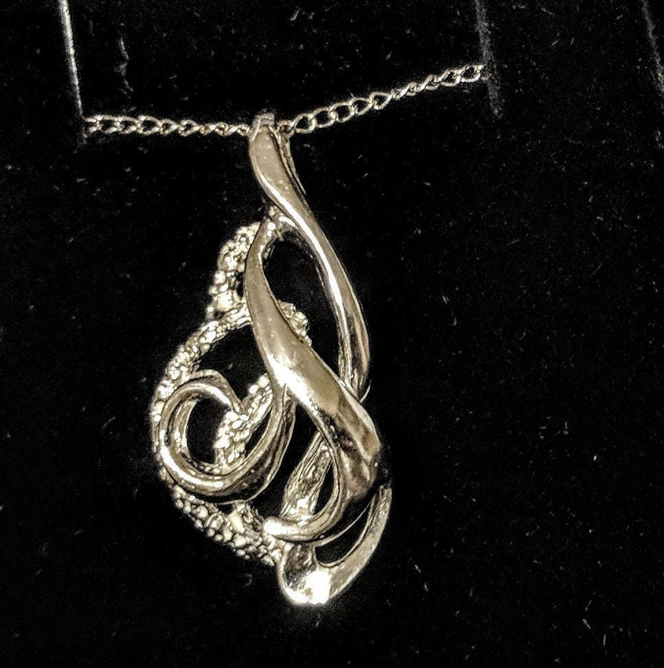 Free Form Pendant Necklace with 18 Inch Sterling Silver Chain - Handcrafted in USA | Perfect for Gifts, Anniversaries & Everyday Elegance