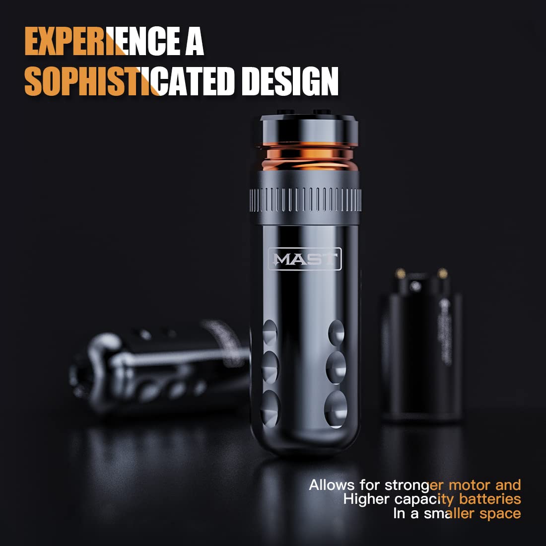Mast Racer Wireless Tattoo Pen Machine - Brushless Motor Rotary Tattoo Gun with 2 Batteries, Comfort Control & Portable Design (Black, QP-033) | Professional Tattoo Equipment for Artists & Beginners | Home Studio & Travel Tattooing