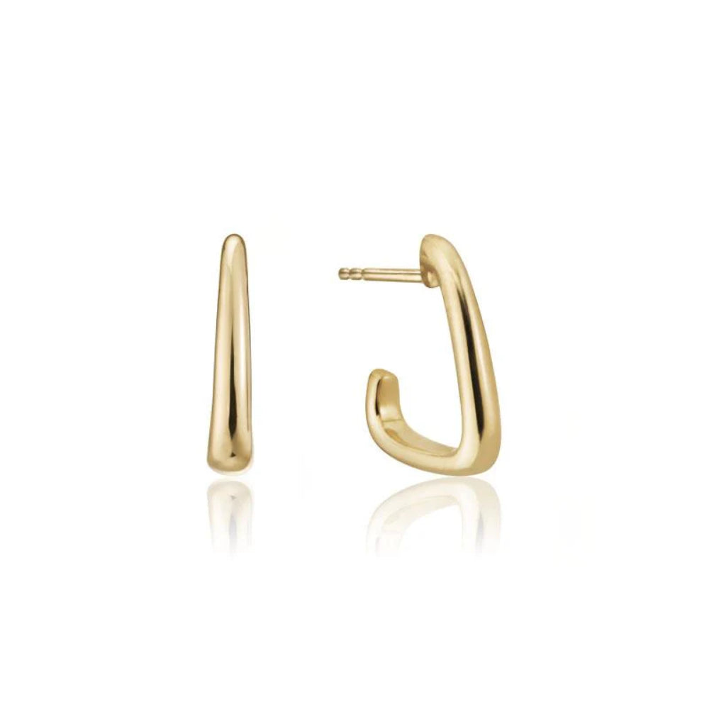 14K Gold Tapered Hoop Earrings for Women - Elegant Dainty Huggie Hoops - Perfect for Everyday Wear, Date Night & Special Occasions