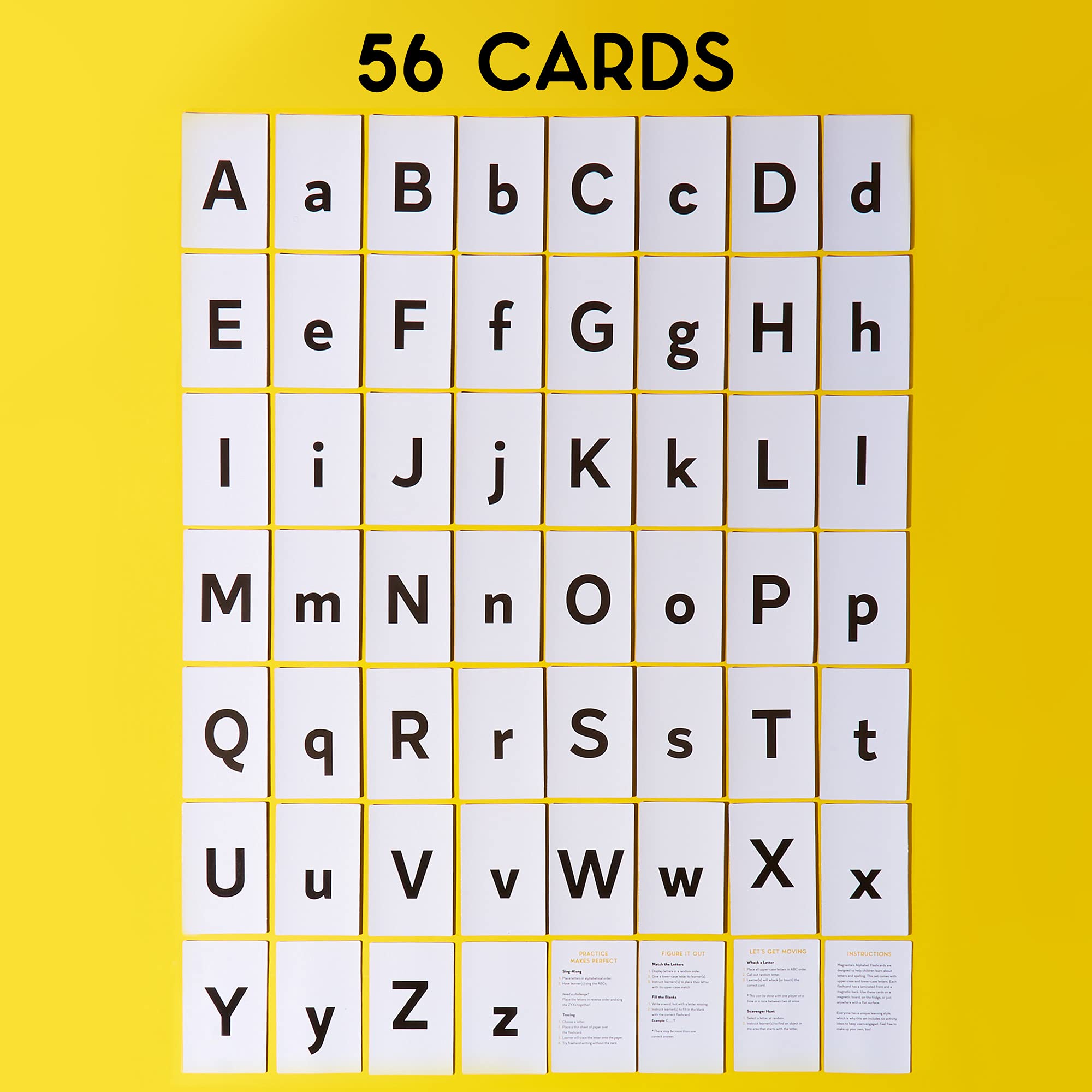 Magnastars Alphabet Flashcards - Educational ABC Flash Cards for Kids with Upper & Lower Case Sets, 6 Learning Games & 52 Magnets - Perfect for Fridge, Classroom, Homeschooling, and Early Childhood Development