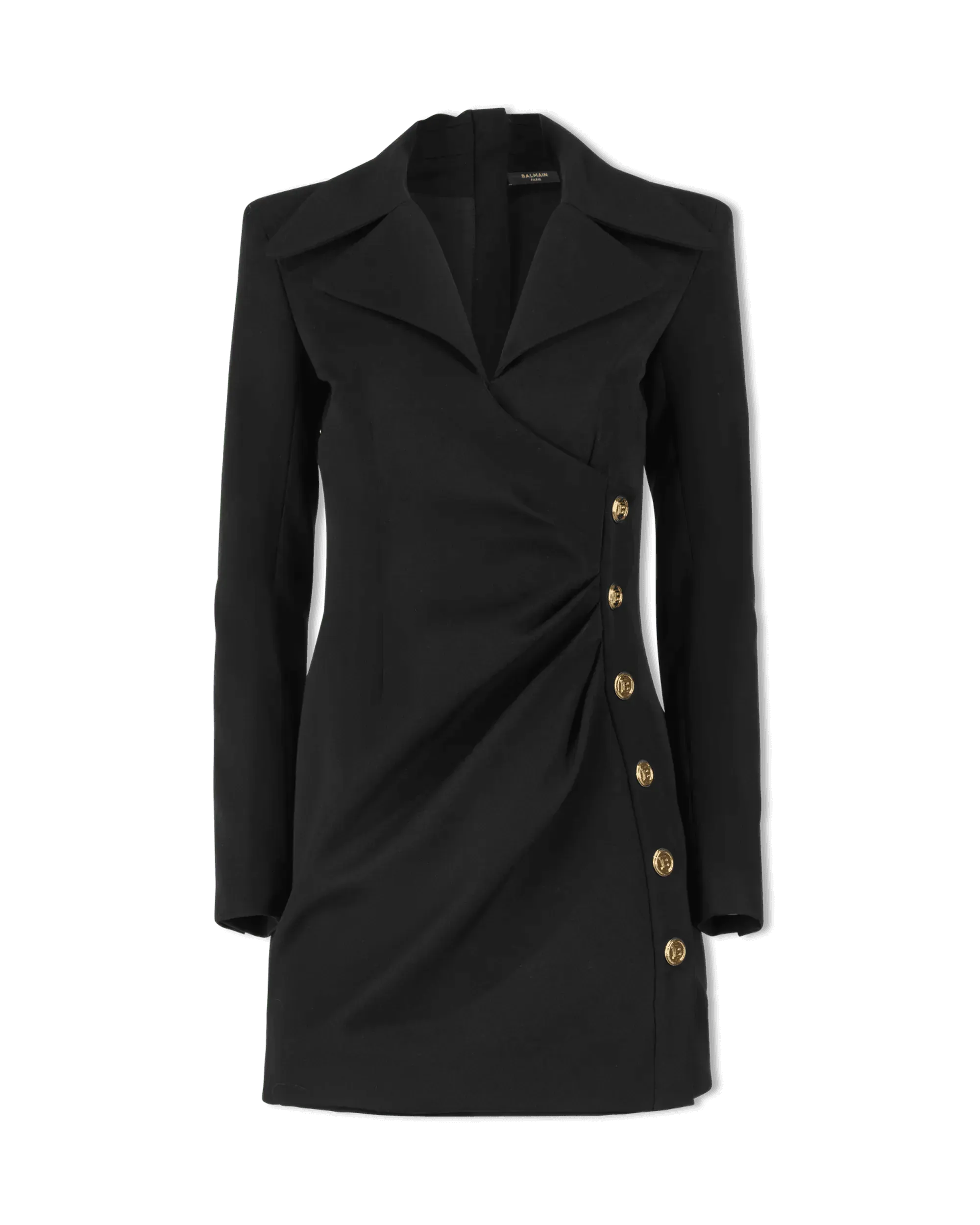 Elegant 6 Button Side Draped GDP Jacket Dress for Women - Office Wear, Business Formal, Cocktail Party & Special Occasions