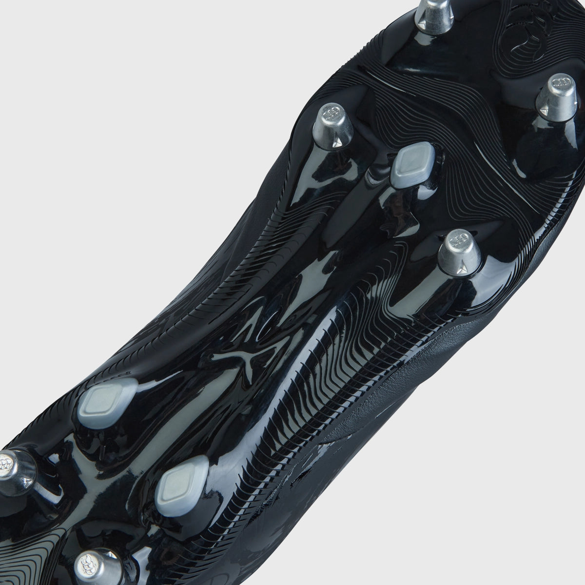 Canterbury Phoenix Genesis Team SG Rugby Boots for Men - Black/Silver - Durable Cleats for Rugby Matches & Training