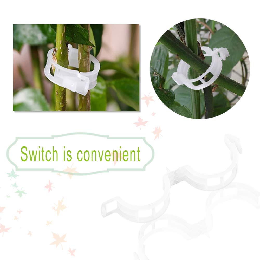 300 PCS White Plant Support Garden Clips - Durable Tomato Vine & Flower Clips for Healthy Growth | Perfect for Orchids, Tomatoes & Vine Plants | Indoor & Outdoor Gardening Essential