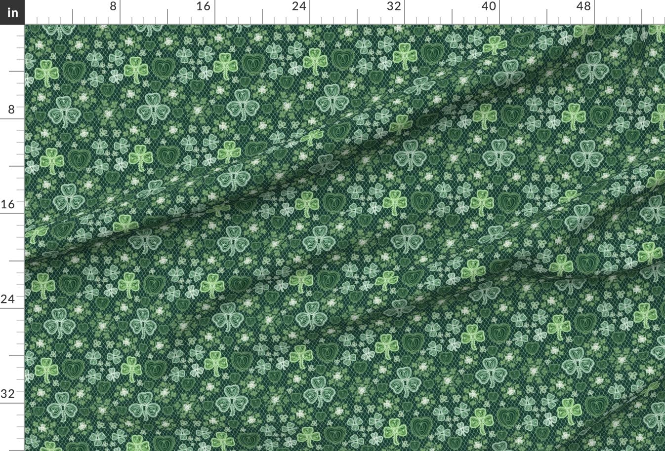 Irish Lace Dark Green Clover Hearts Shamrocks Printed Minky Fabric - Fat Quarter for Sewing Baby Blankets, Quilt Backing & DIY Plush Projects - Soft & Cozy Nursery Decor, St. Patrick's Day Crafts
