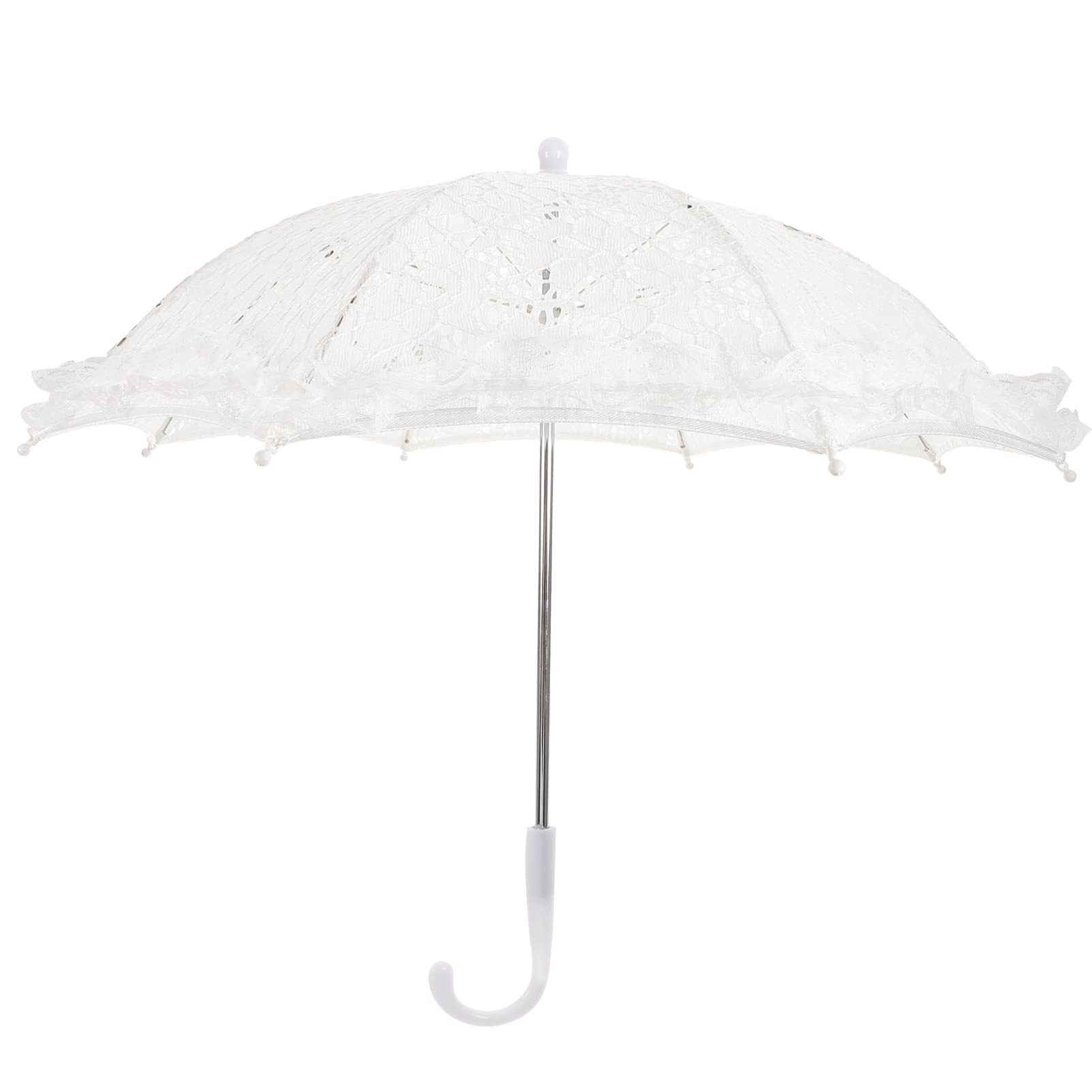 Vintage White Lace Parasol Umbrella - Handmade Embroidery Bridal Umbrella for Wedding, Party & Celebration (Assorted Colors) - Perfect for Outdoor Ceremonies, Photo Shoots & Victorian-Themed Events