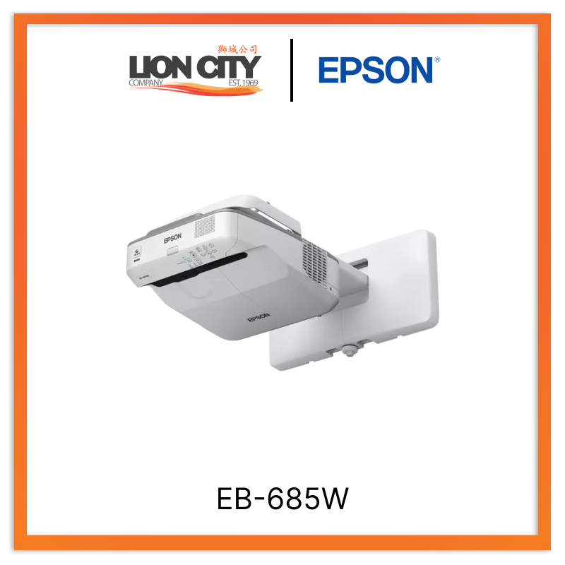 Epson EB 685W Ultra Short Throw WXGA 3LCD Projector - 4000 Lumens, HDMI & USB Ports for Home Theater, Office Presentations, and Classroom Teaching