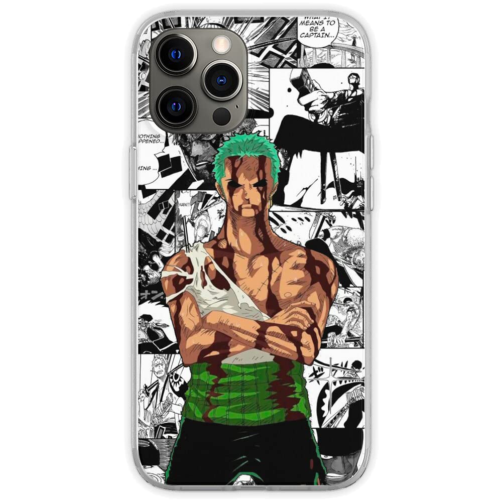 One Piece Roronoa Zoro Manga Style TPU Clear Phone Case for iPhone 11 Pro Max - Anime Accessory for Fans, Durable Soft Protective Cover - Perfect for Cosplay, Conventions & Anime Lovers