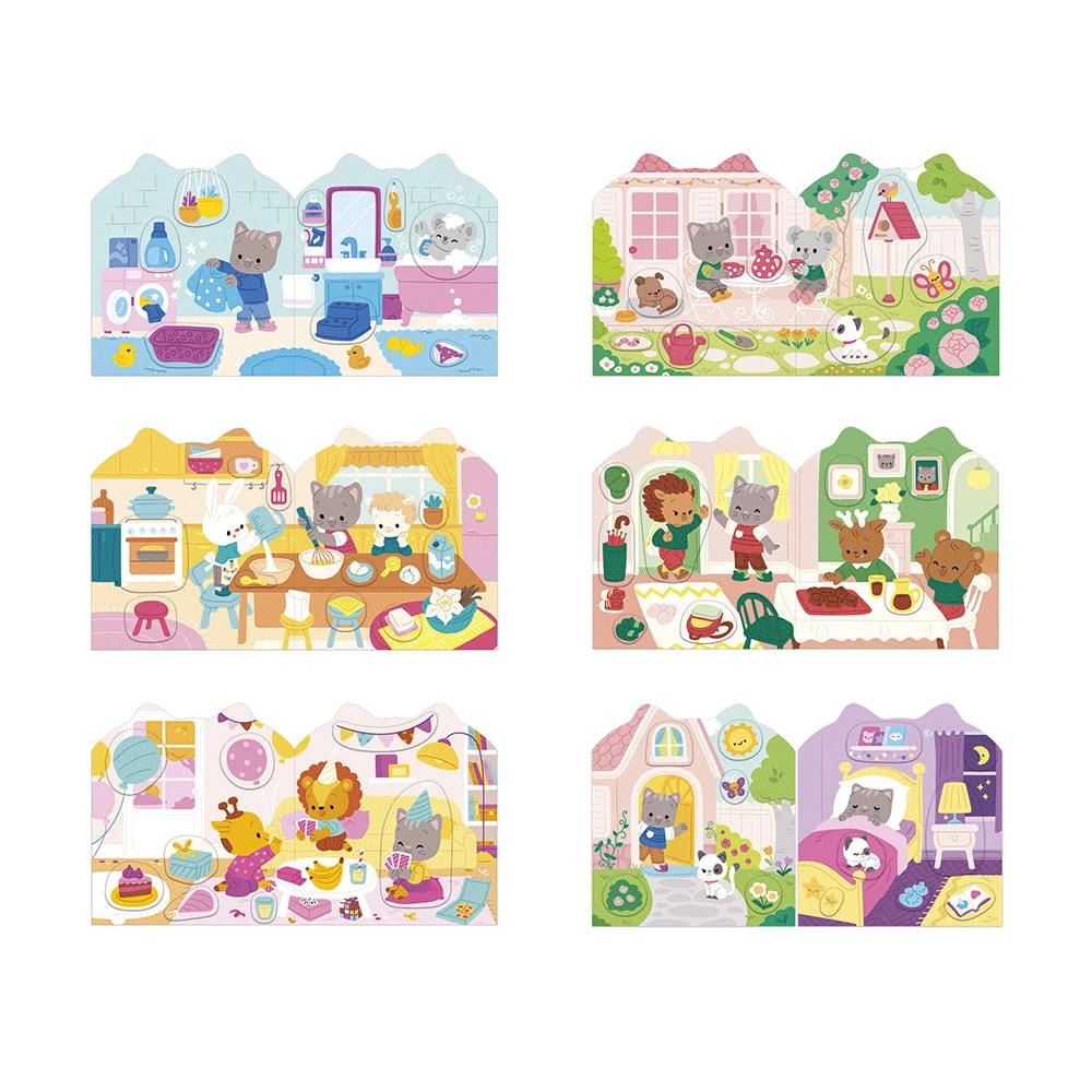 Janod House Stickers & Decor Book - Creative DIY Wall Decals for Kids' Rooms, Playrooms & Nurseries - Fun & Educational Home Decor