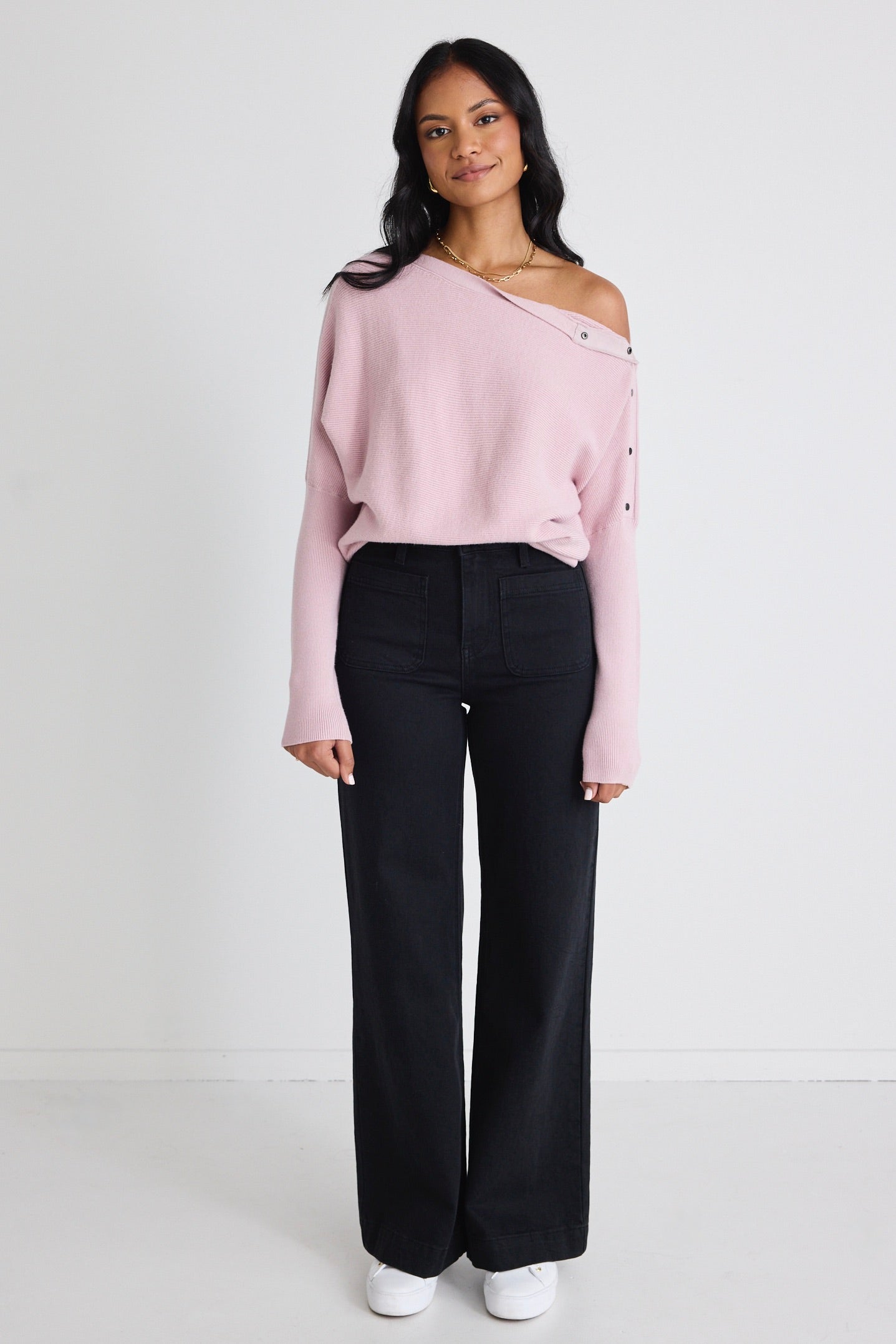 Blush Pink Batwing Knit Jumper for Women - Soft Oversized Sweater for Fall & Winter - Cozy Casual Wear for Dates, Office & Weekend Outings