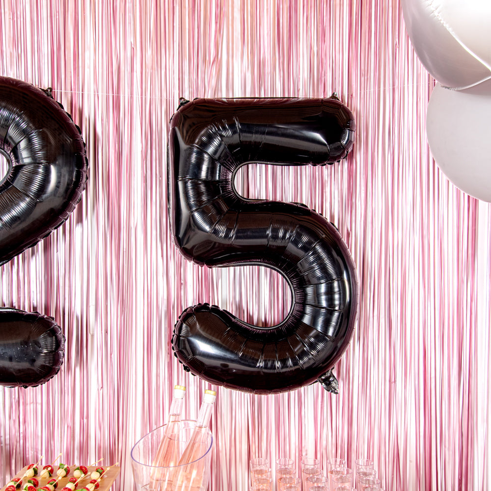 Balloonify Black Mylar Number 5 Balloon - 40 Inch Large Foil Balloon for Birthday Parties, Anniversaries & Celebrations - 1 Count Box