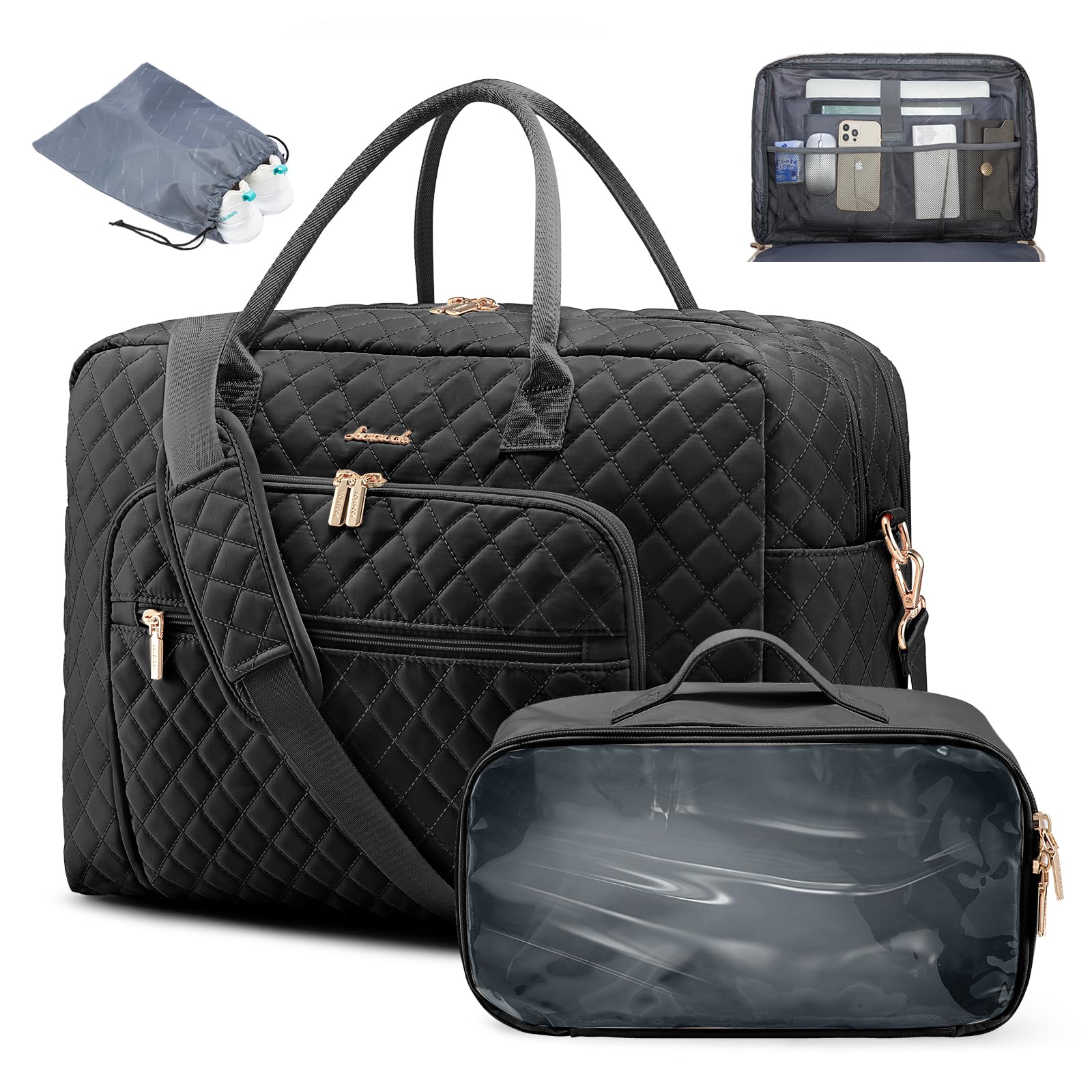 **LOVEVOOK Travel Duffle Bag for Women - Waterproof Weekender Overnight Bag with Laptop Compartment, Toiletry & Shoe Pockets - Perfect for Gym, Yoga, Hospital Labor & Delivery, Business Trips & Weekend Getaways**