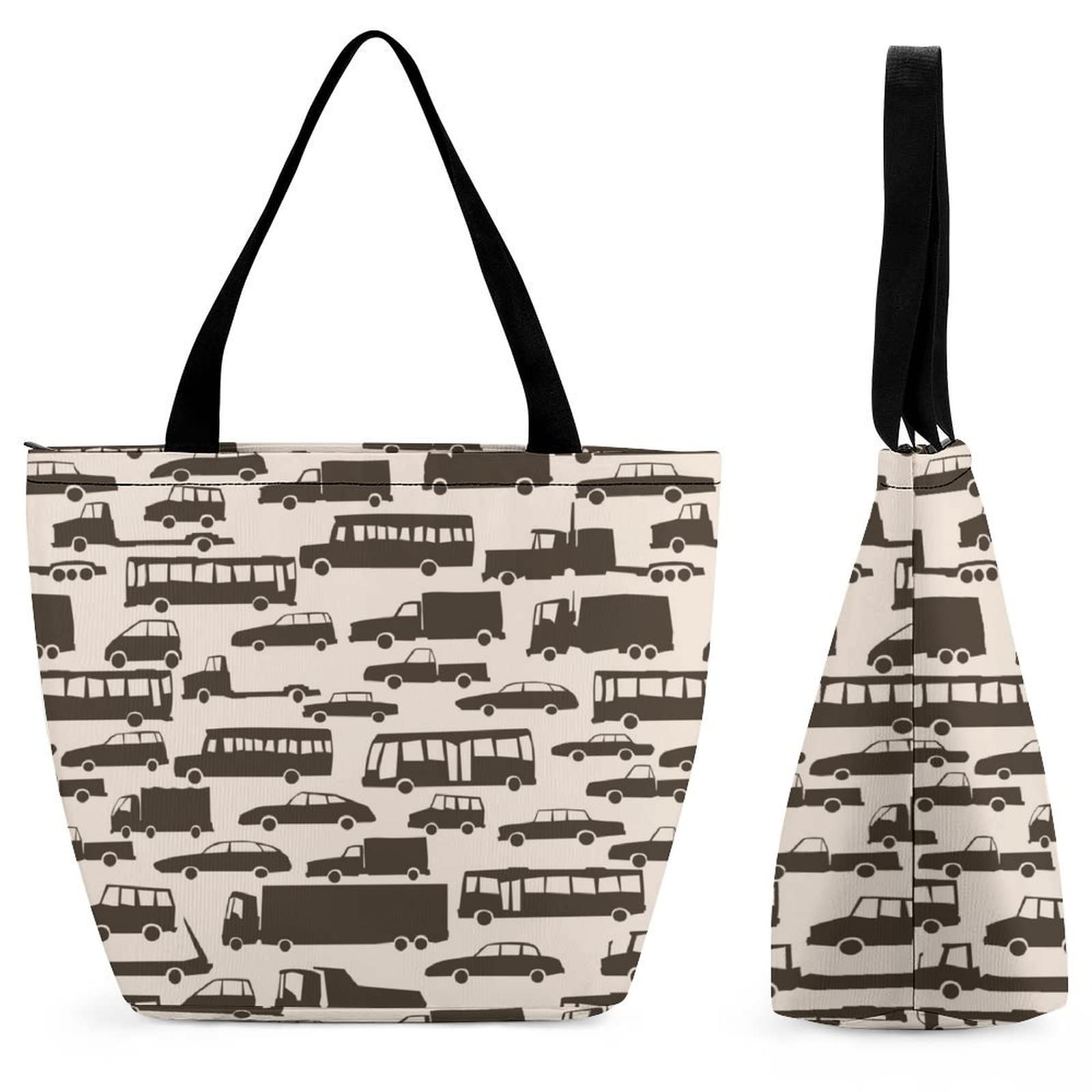 Large Zippered Tote Bag for Women - Durable Beach, Shopping & Grocery Bag - Shoulder Handbag for Travel, Gym & Daily Use