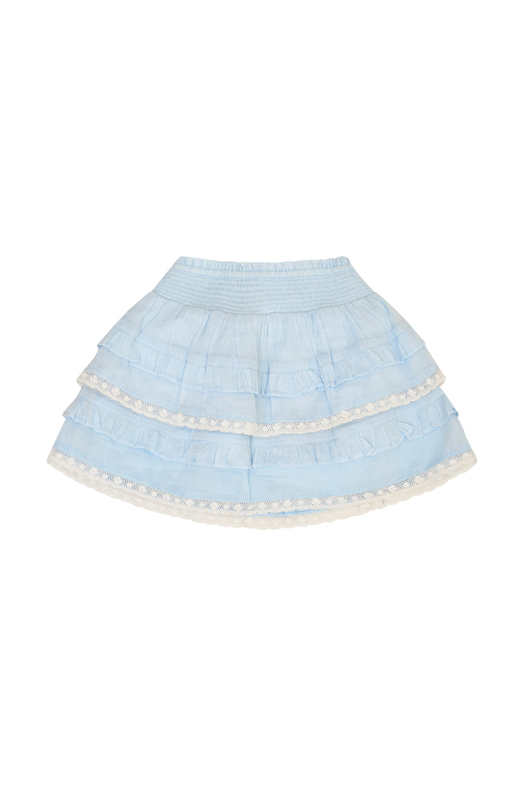 Billie Blue Cotton Mini Skirt for Girls - Stylish & Comfortable Summer Skirt for Casual Wear, School, and Playdates