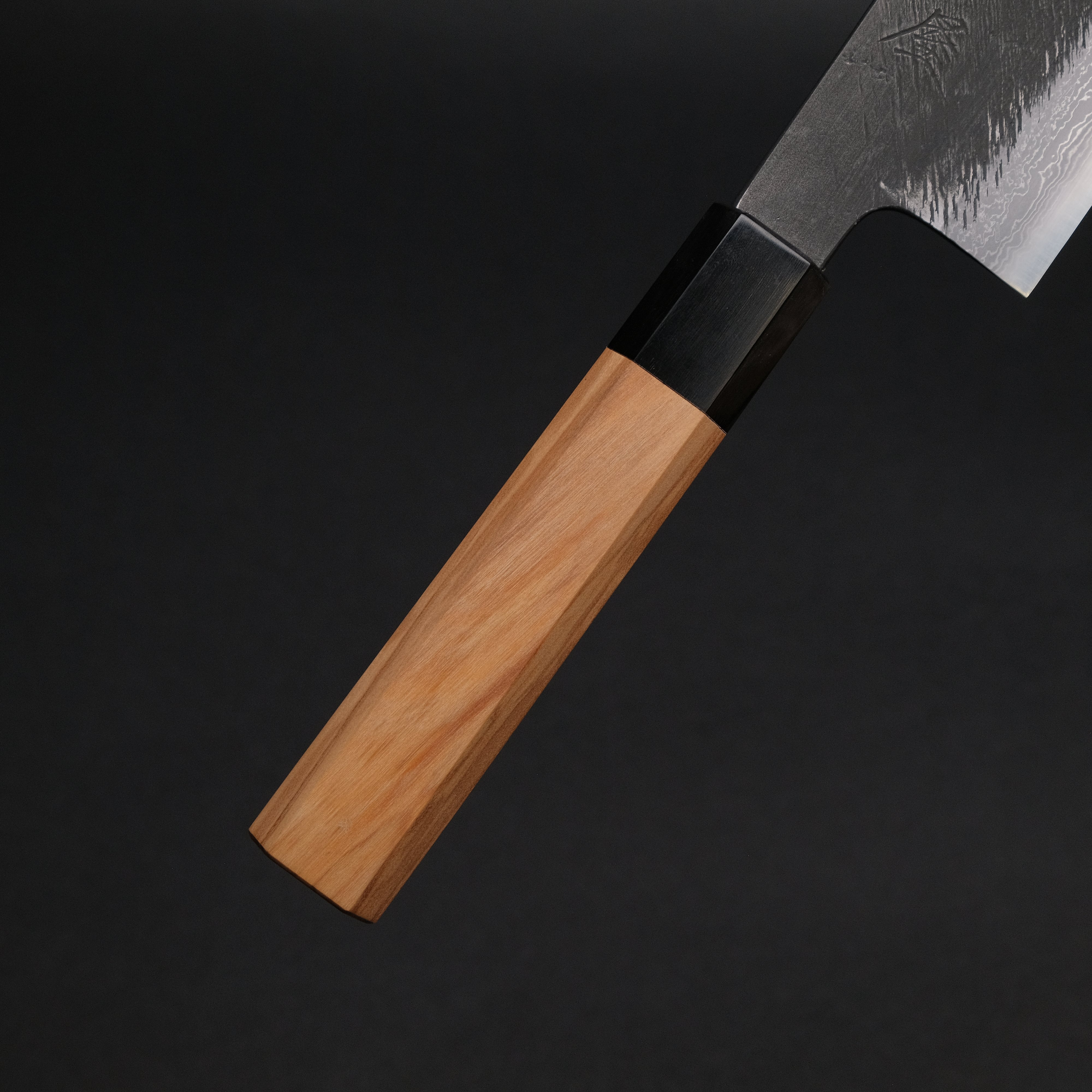 Premium Ajikataya White #2 Matsuba Damascus Hakata 180mm Kitchen Knife - Olive Wood & Buffalo Horn Handle (#25) - Perfect for Sushi, Sashimi & Japanese Cuisine Preparation